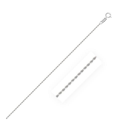 10K White Gold Solid Diamond Cut Rope Chain Necklace 1.25mm - 24 Inch Length, Durable & Elegant Jewelry for Women & Men, Perfect for Gifts, Weddings, Anniversaries & Everyday Wear