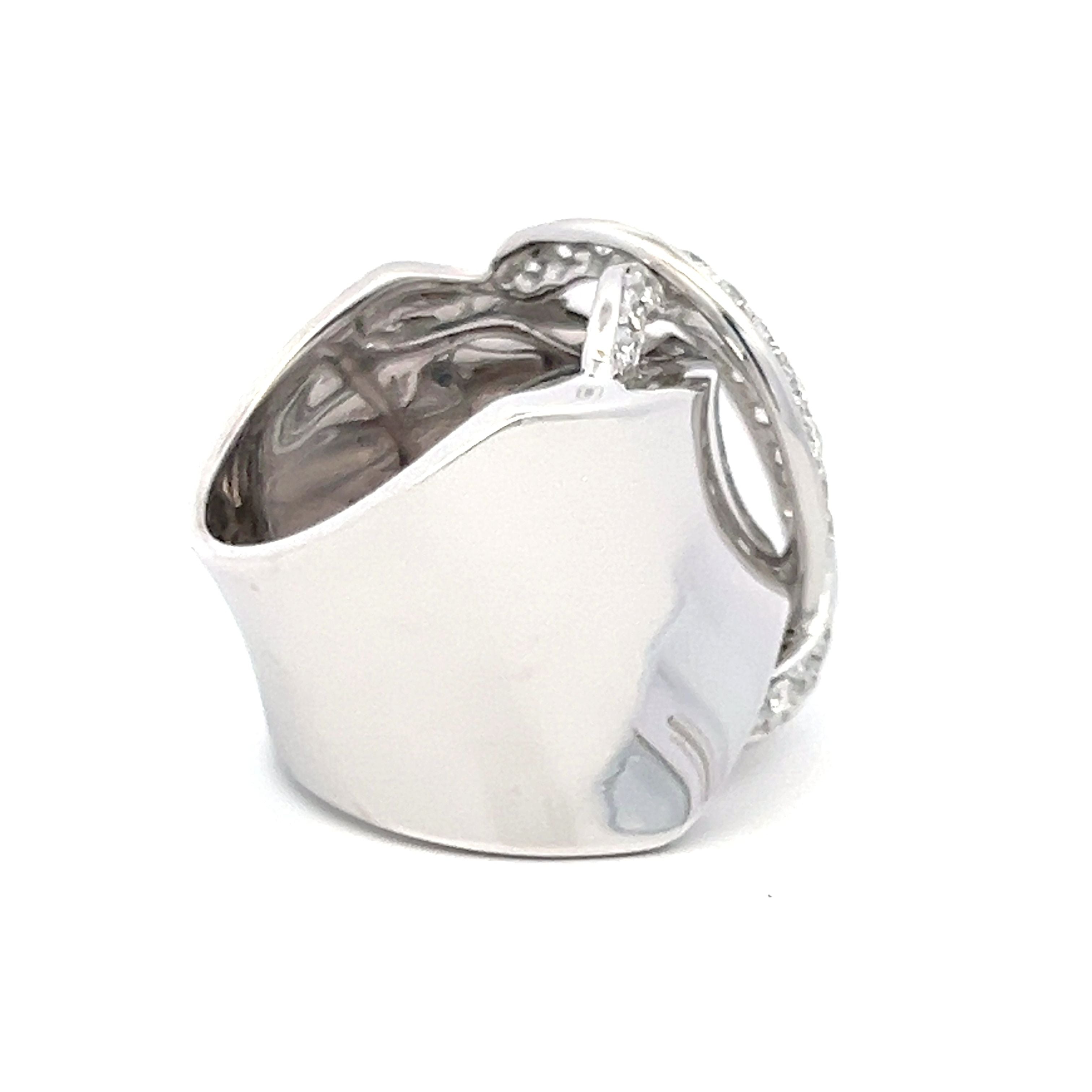1.00 Carat Round Brilliant H VS1 Diamond 18K White Gold Cocktail Ring for Women - Elegant Wedding, Engagement & Anniversary Jewelry Gift