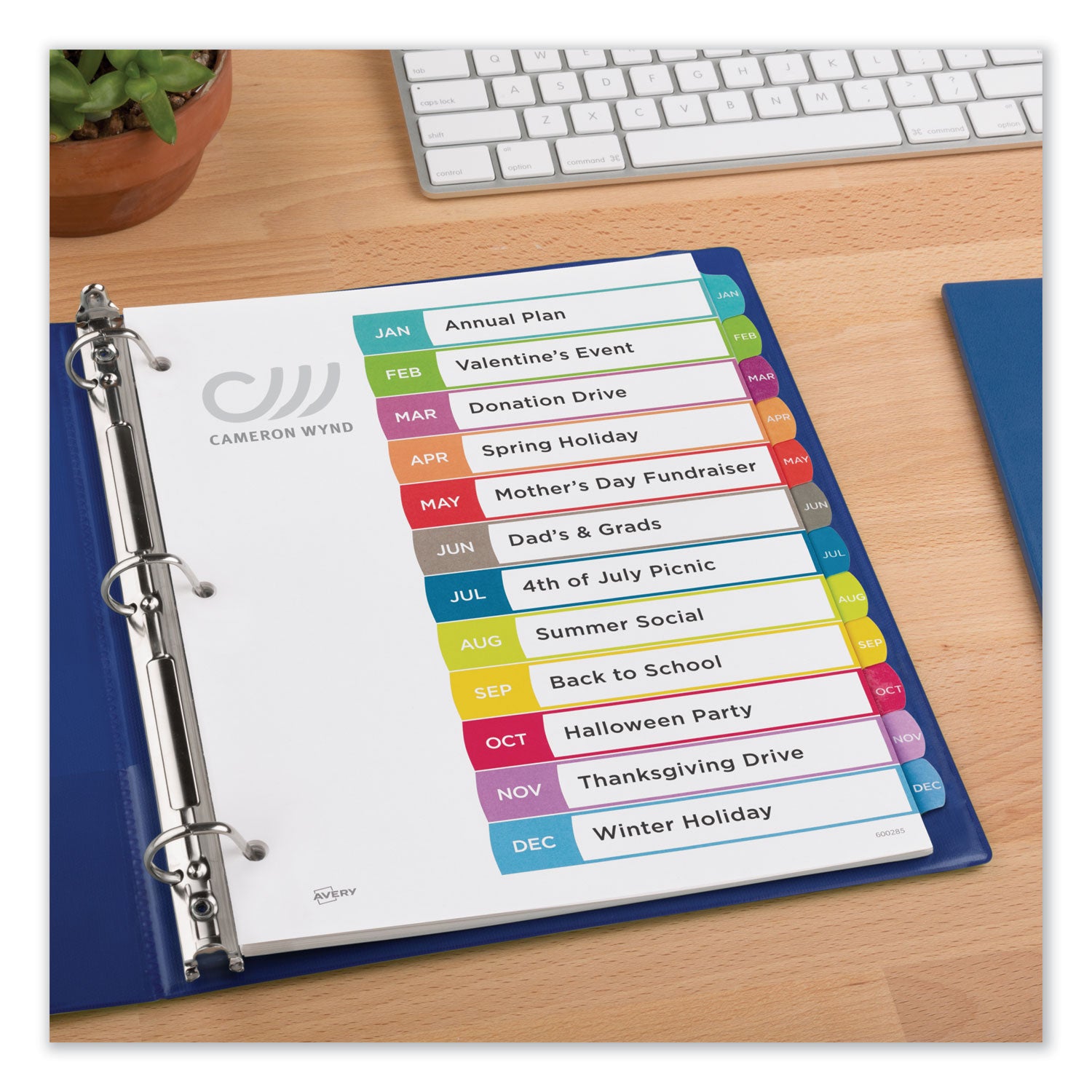 Avery Customizable TOC Ready Index Multicolor Tab Dividers - 12 Tabs (January to December), 11 x 8.5 Inches, White with Contemporary Color Tabs - Perfect for Office Organization, School Binders & Document Filing