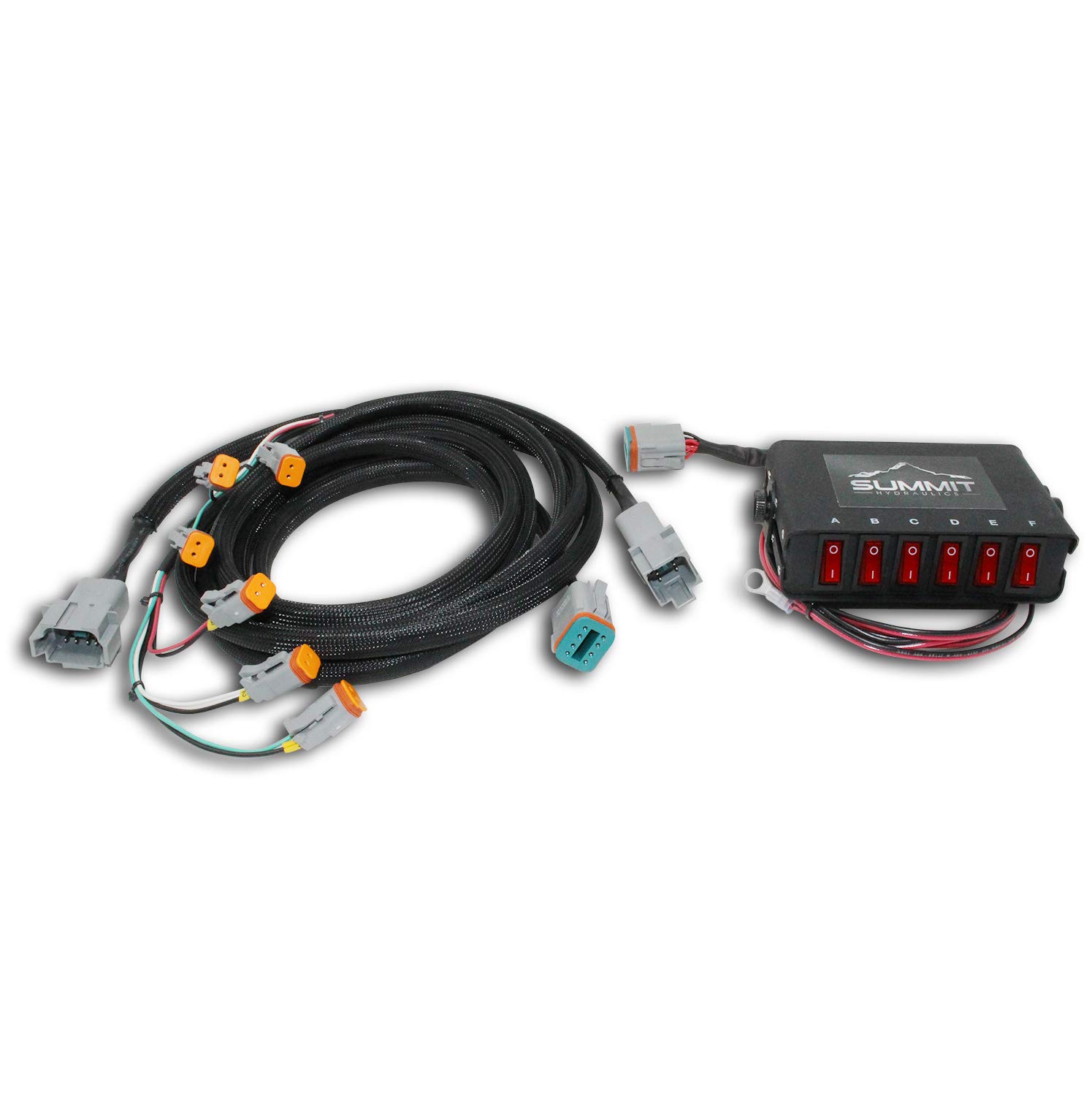 12V DC HM6 Hydraulic Multiplier Switch Box Control with Lighted Rocker Switch - Perfect for Heavy Equipment, Agricultural Machinery & Industrial Hydraulic Systems