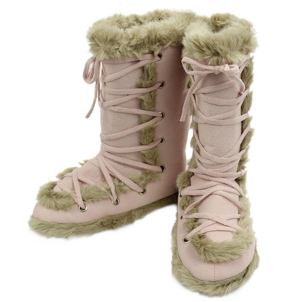 Women's Winter Warm Faux Fur Indoor House Boot Slippers - Cozy Home Shoes for Cold Weather - Perfect for Lounging, Relaxing & Keeping Feet Warm at Home