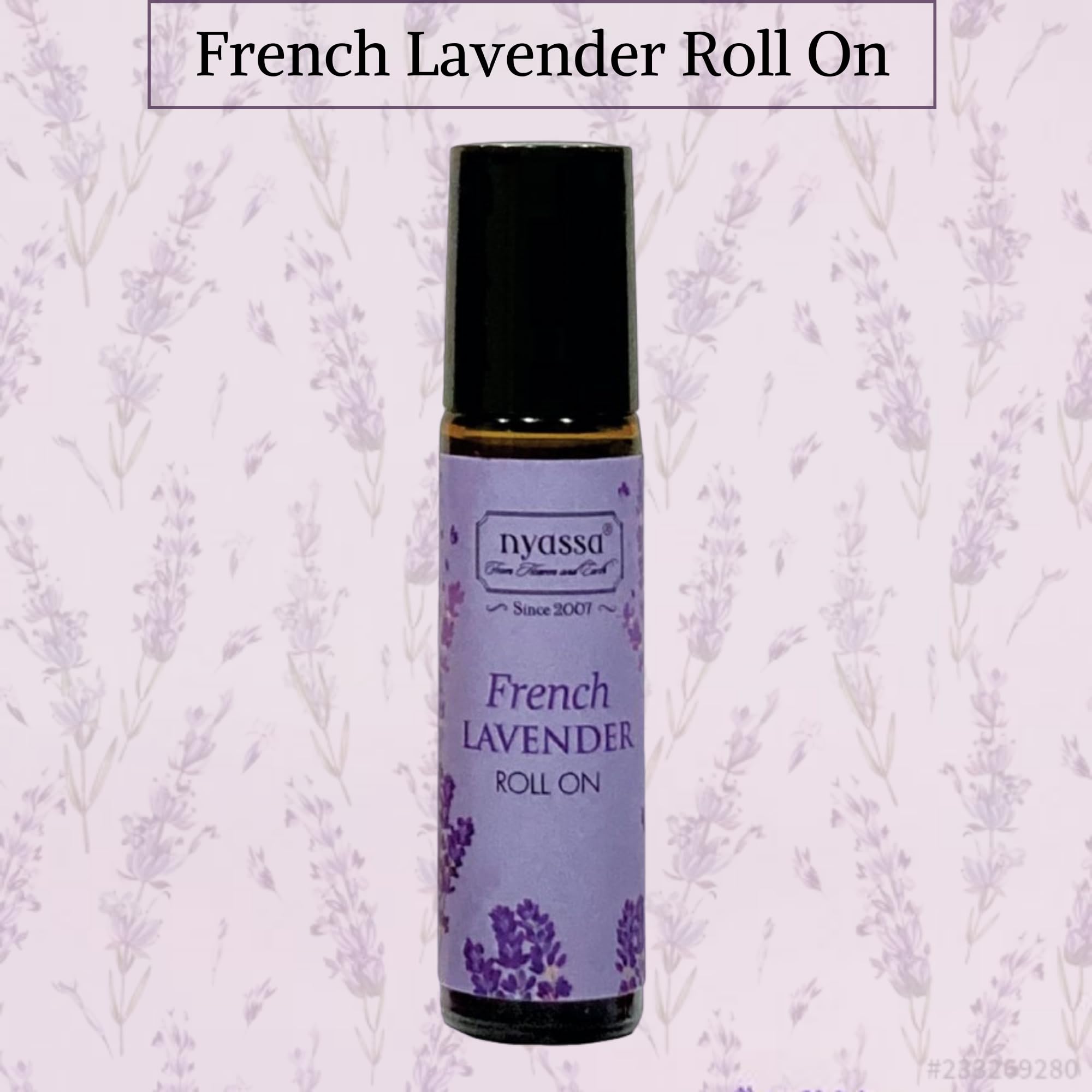 Nyassa French Lavender Essential Oil Roll On 10ml - Pure Jojoba Oil & Fragrance Oil Blend for Stress Relief, Sleep Aid & Aromatherapy - Perfect for Travel, Office & Home Relaxation