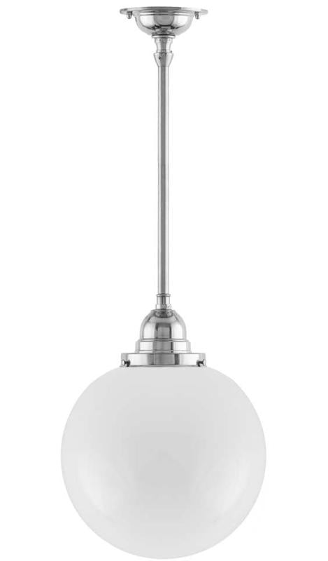 Modern Nickel-Plated Pendant Ceiling Lamp for Bathroom - 100W Stylish Globe Shade, Perfect for Vanity Lighting and Home Decor