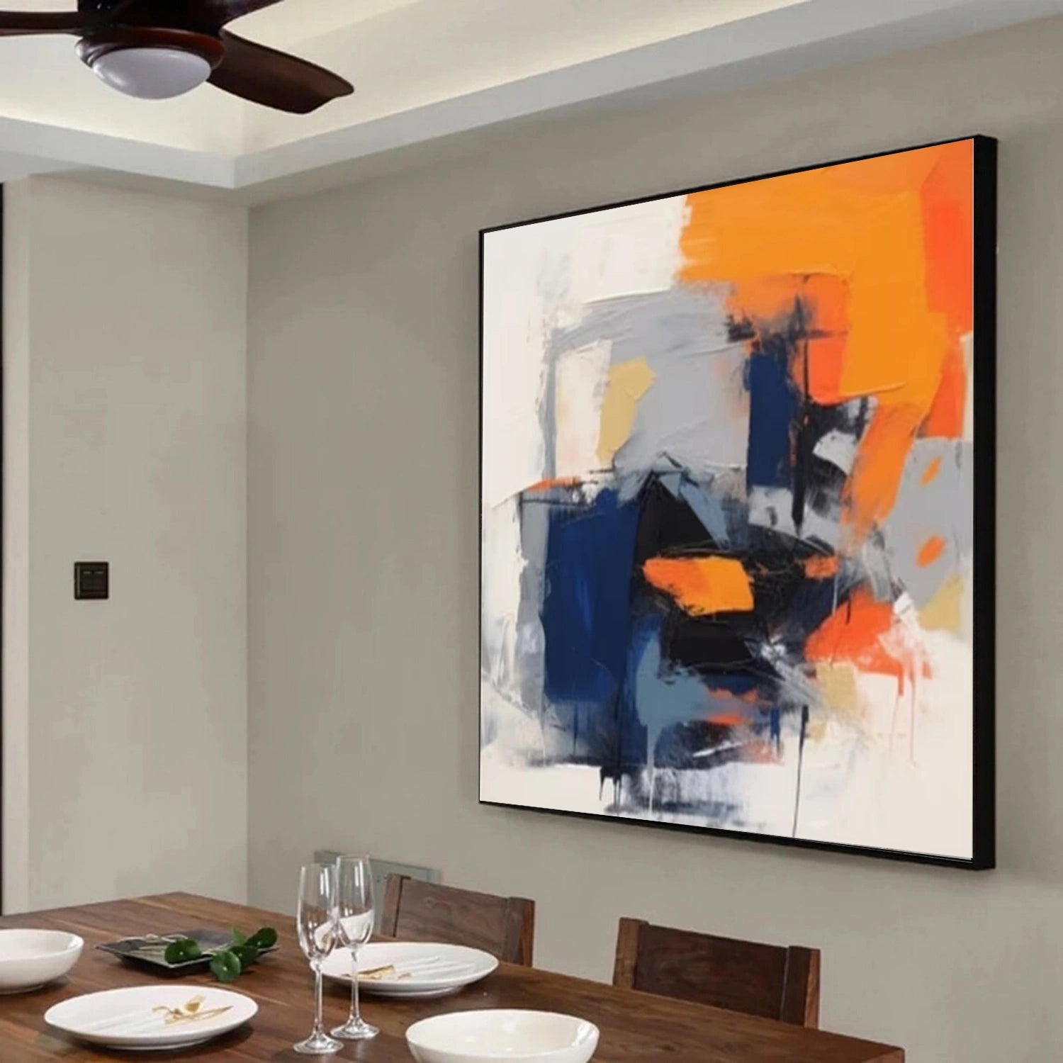 Abstract Painting #AB 321 - Modern Wall Art for Home & Office Decor | Handmade Canvas Artwork for Living Room, Bedroom, or Workspace