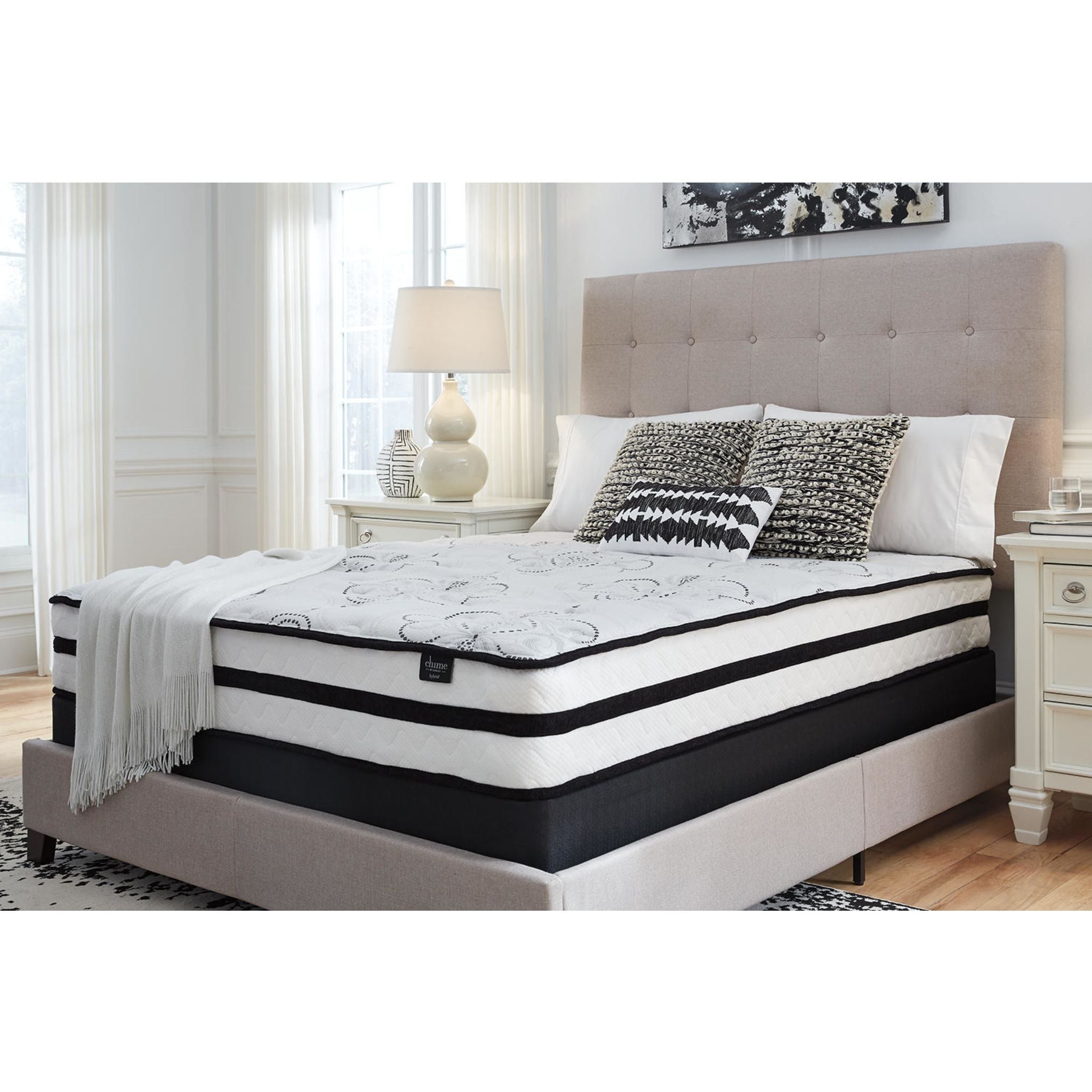 Ashley Sleep Chime 10 Inch Hybrid Mattress - Medium Firm Memory Foam & Innerspring for Back Pain Relief - Perfect for Guest Rooms, Apartments & Dorm Beds