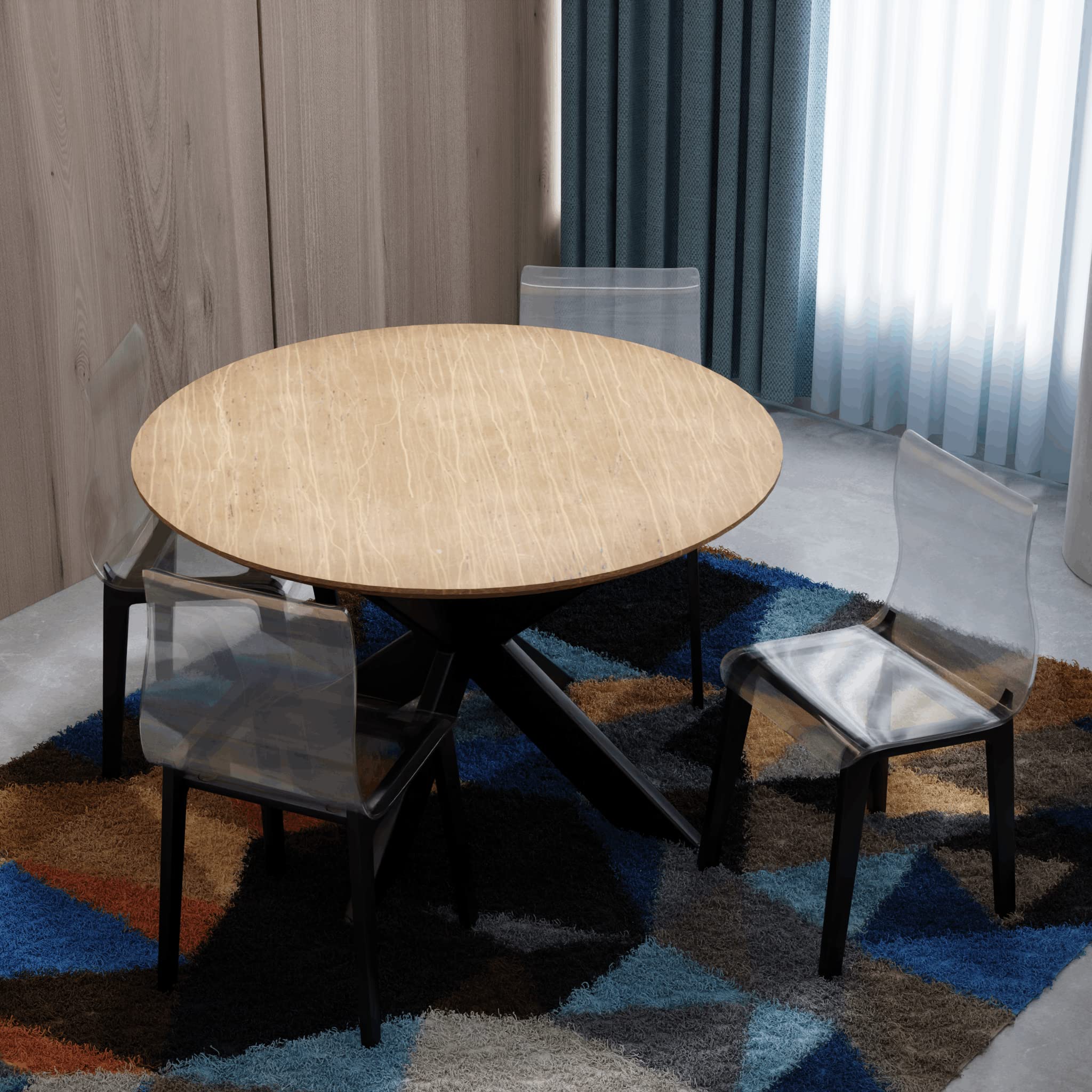LeisureMod Marsden Modern Dining Chairs - Set of 4 Kitchen Table Chairs with Solid Beech Wood Legs, Mid-Century Plastic Side Chairs for Dining Room & Kitchen (Black) - Perfect for Small Spaces, Breakfast Nooks & Contemporary Home Decor