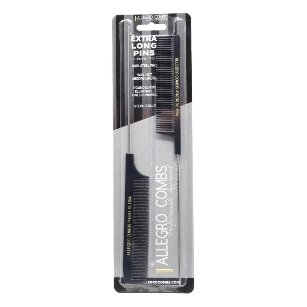Allegro Combs XL Pintail Parting & Foiling Combs Set - Professional Hair Styling Tools for Salon & Home Use