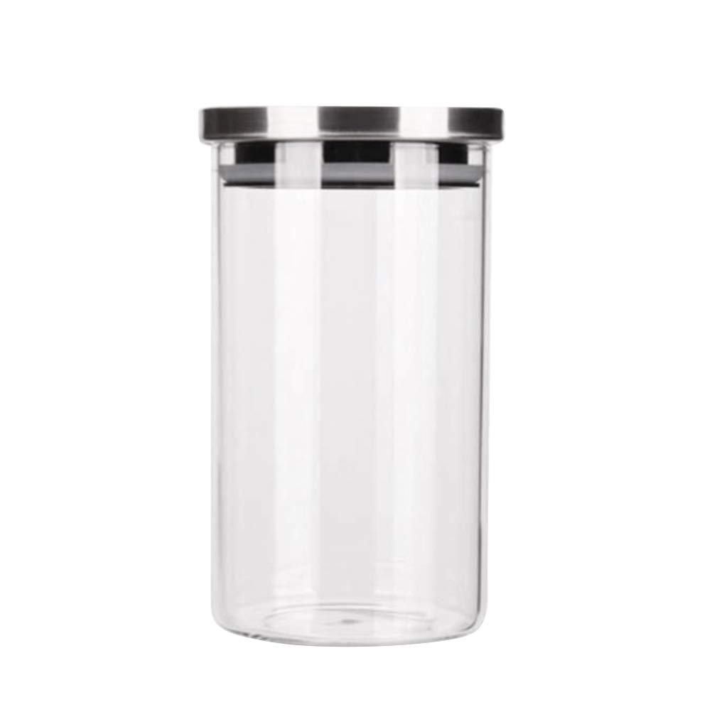 Clear Glass Food Storage Containers with Airtight Lids - 300ml Dry Grains, Spices & Kitchen Organizer Jars - Perfect for Pantry, Baking & Meal Prep