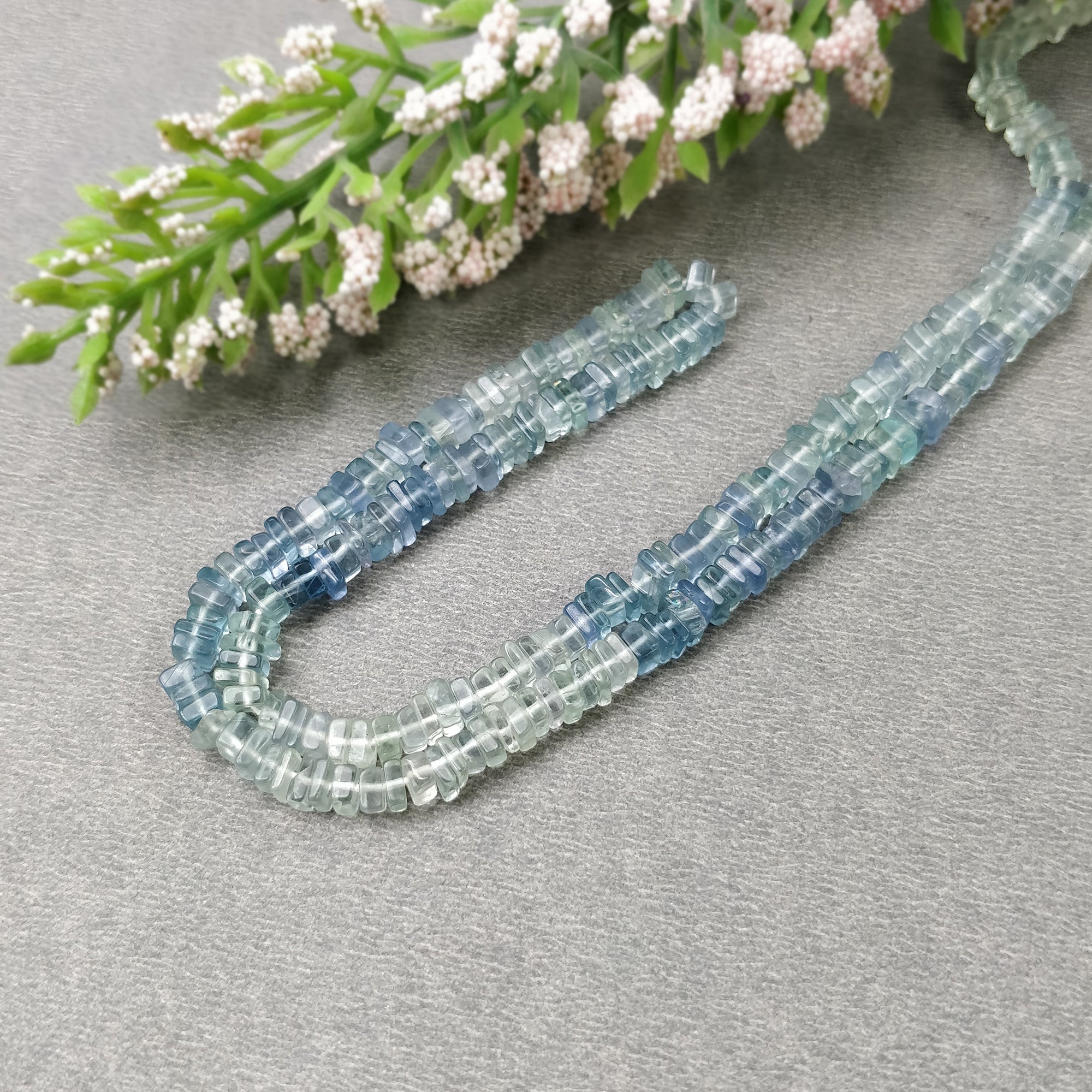 Natural Green Fluorite Gemstone Loose Beads - Untreated Square Heishe Statement Beads (16 Pieces) for Jewelry Making, DIY Crafts, and Healing Crystal Bracelets