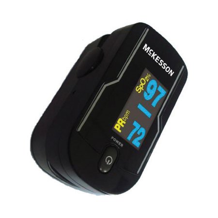 McKesson Fingertip Pulse Oximeter - Portable Blood Oxygen Saturation Monitor with LED Display, Battery Operated for Home Use, Travel & Sports Activities