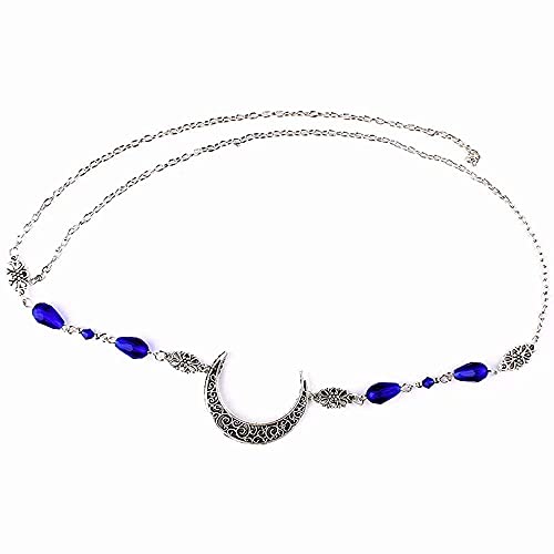 2Pcs Moon Headband & Star Bracelet Set - Witch Headpiece & Fairy Crown Hair Chain for Women - Perfect for Halloween Costumes, Cosplay, and Festival Accessories - Comes with Gift Box