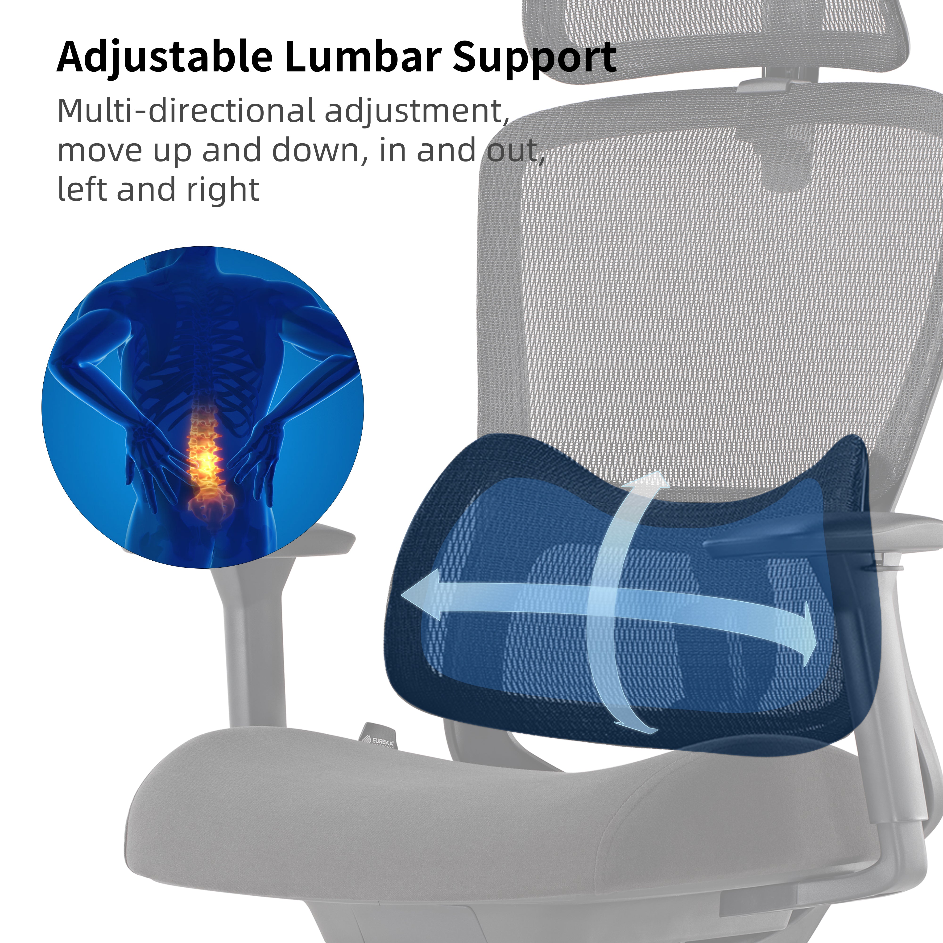 Ergonomic Office Chair with Adjustable Lumbar Support - Comfortable Desk Chair for Home & Office Workspaces - Perfect for Long Hours of Sitting, Gaming, and Remote Work
