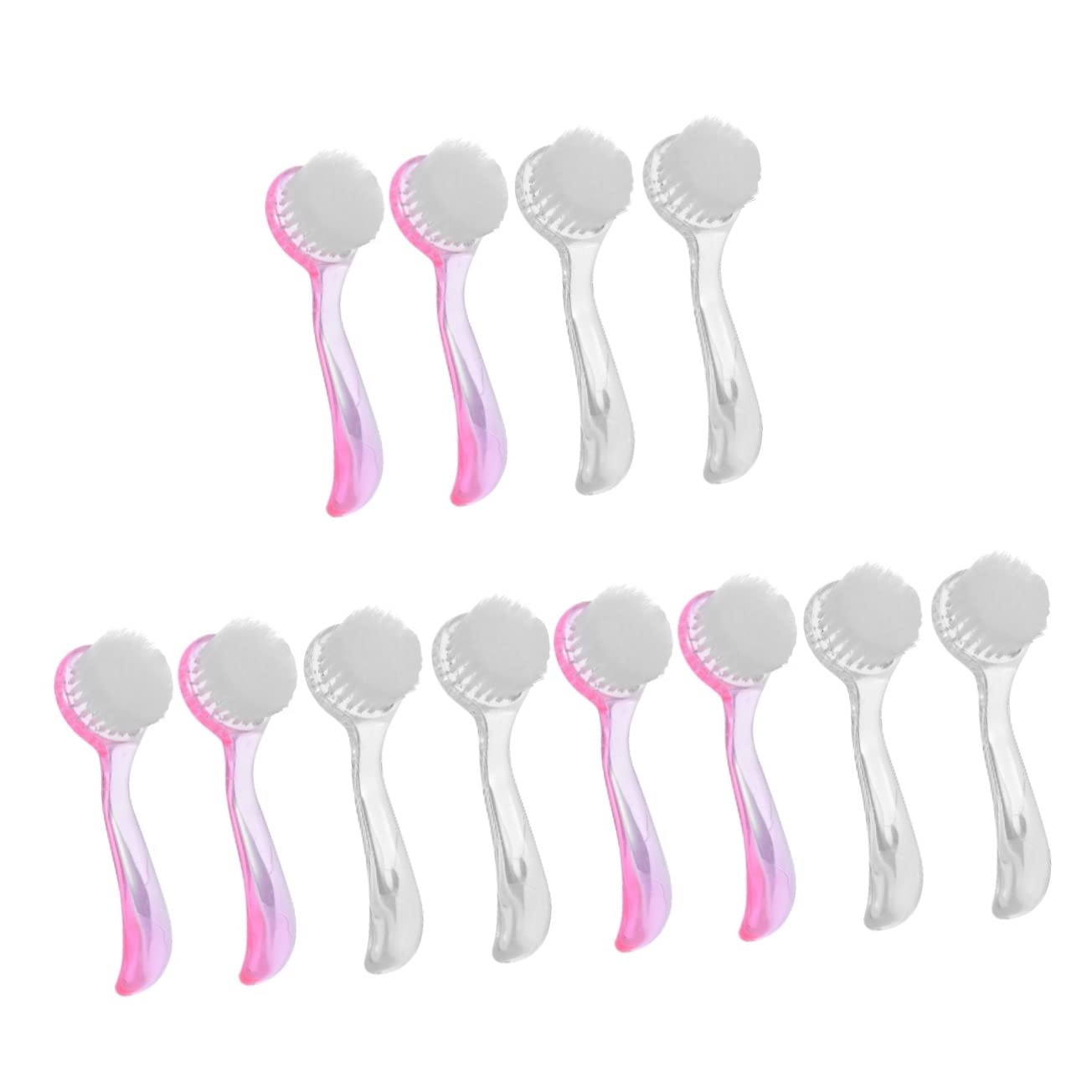 DOITOOL 12-Piece Nail Brush Set - Dust Brush, Fingernail Cleaner, Toe Scrubber, Manicure Brush & Shoe Shine Brush - Perfect for Home Salon, Pedicure, Nail Art & Foot Care (Plastic Round Handle)