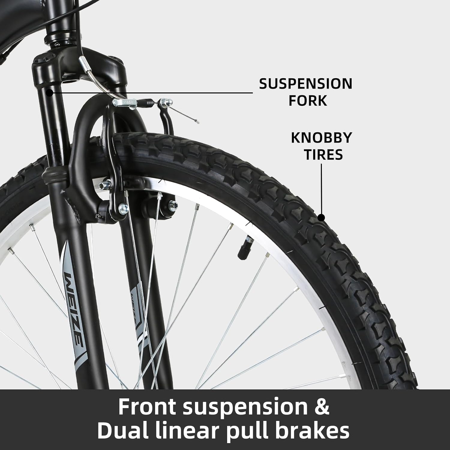 WEIZE 26 Inch Mountain Bike for Adults - 18 Speed High Carbon Steel Frame, Dual Full Suspension & Adjustable Ergonomic Seat - Men & Women MTB Bicycle with Suspension Fork (Multiple Colors) - Perfect for Trail Riding, Commuting & Outdoor Adventures