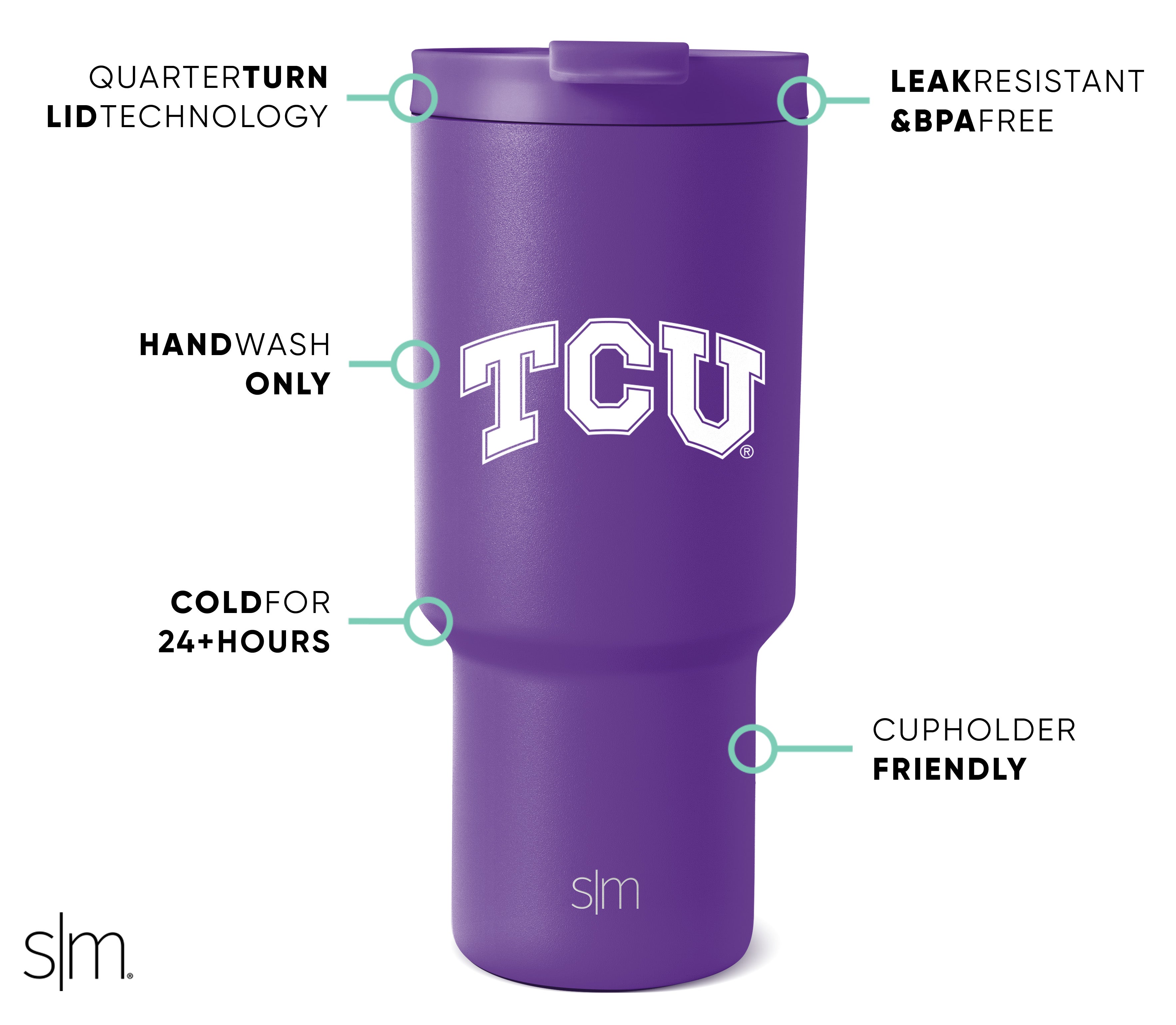 Collegiate Trek Tumbler - Insulated Stainless Steel Water Bottle with Lid for College Students | Perfect for Campus, Gym & Outdoor Adventures