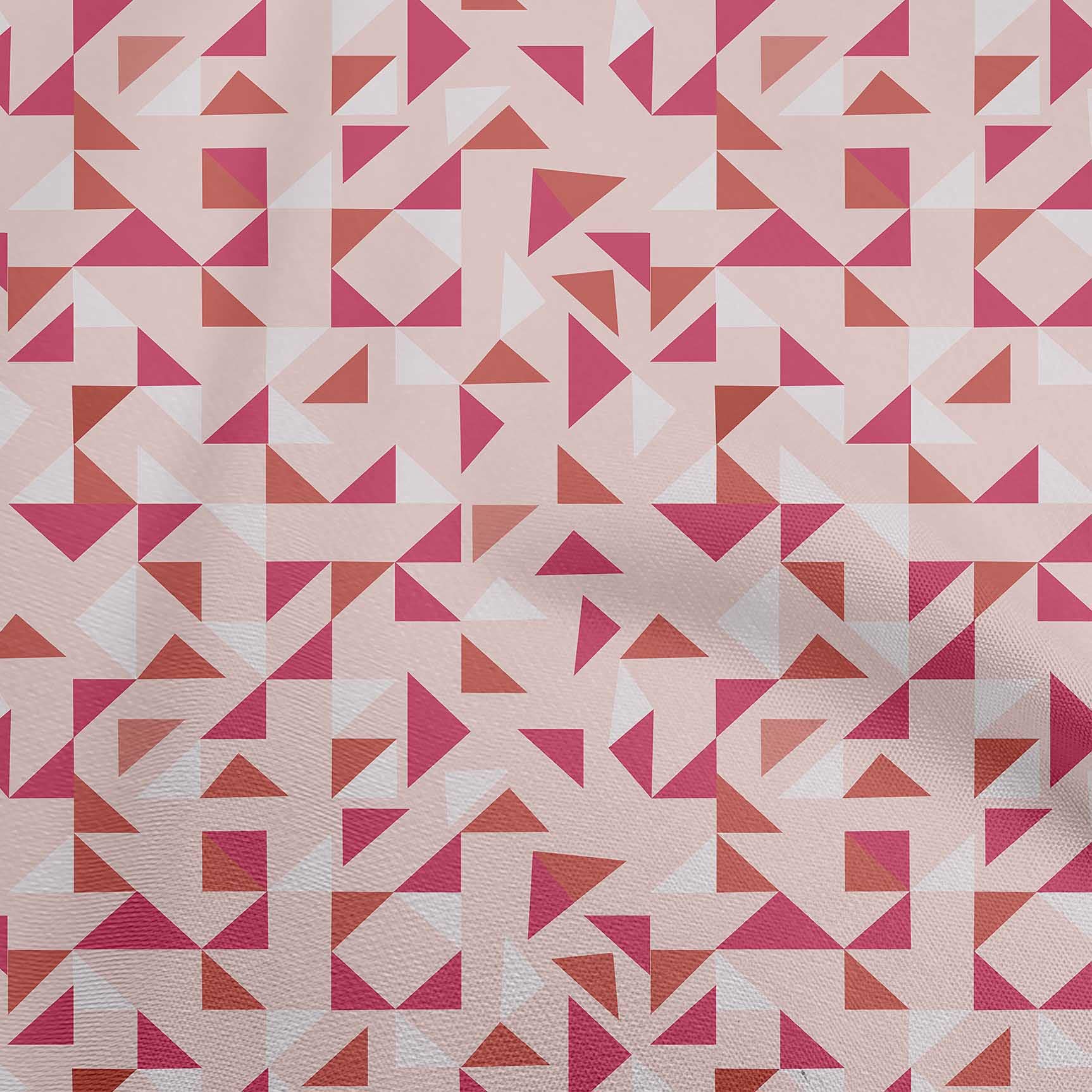 oneOone Polyester Spandex Light Pink Salmon Geometric Print Fabric by The Yard - 56 Inch Wide Stretch Dress Material for DIY Fashion, Home Decor & Craft Projects
