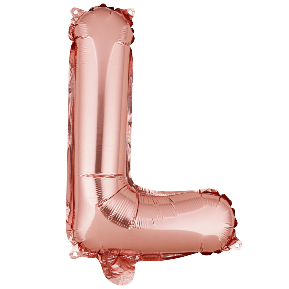 Balloonify Rose Gold Mylar Letter L Balloon - 16 Inch Large Foil Alphabet Balloon for Birthday Party Decorations, Wedding, Anniversary, Baby Shower & Special Events (1 Count Box)