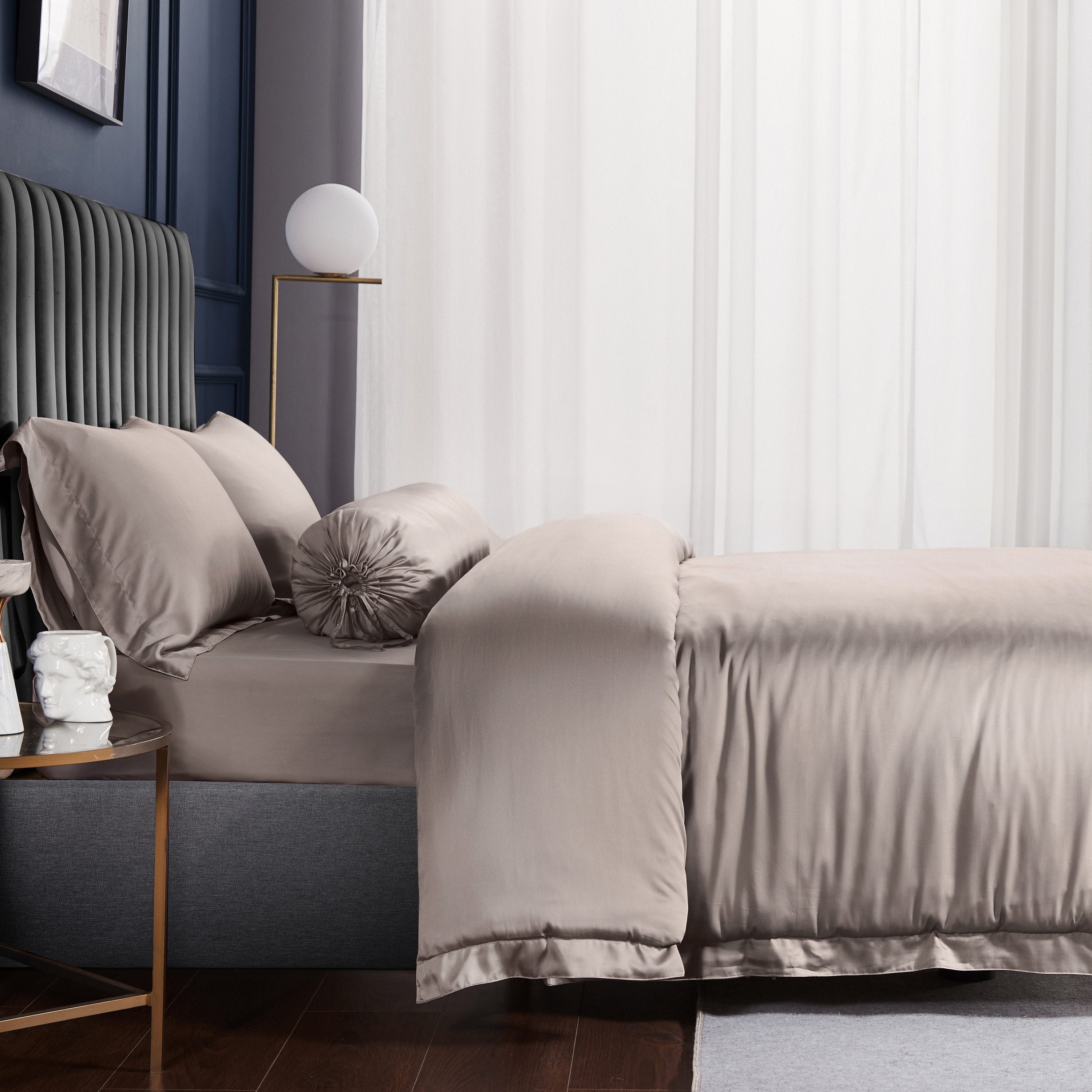 Premium TENCEL™ LF Schooner Bronze Pillowcase Set - Luxury Cooling Bedding for Hot Sleepers & Allergy Relief - Perfect for Master Bedrooms & Guest Suites