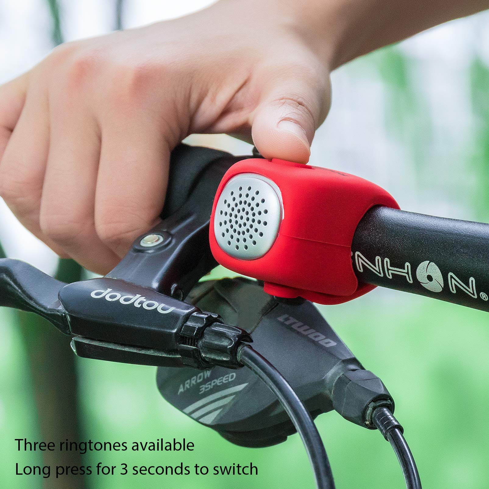 ROCKBROS Electric Bike Bell - Water-Resistant Bicycle Horn with Loud Sound for Road & Mountain Bikes - Perfect for Commuting, Cycling Safety & Urban Riding