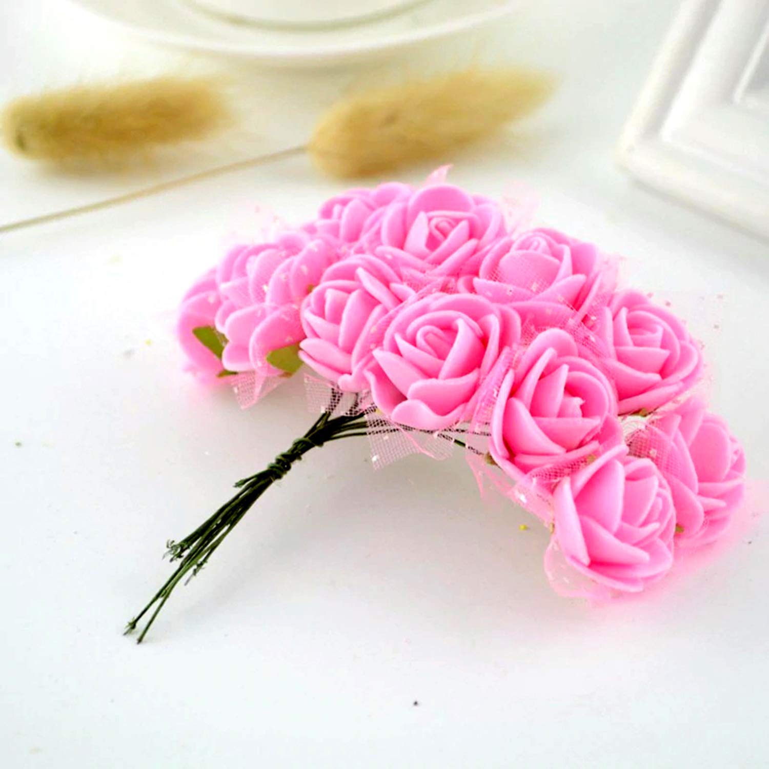 BOXO Wedding Hair Pins - Floral Hair Clips for Women, Bridal Hair Accessories, Light Pink Hair Styling Clips (10g, Pack of 1) - Perfect for Weddings, Prom, Parties & Special Occasions