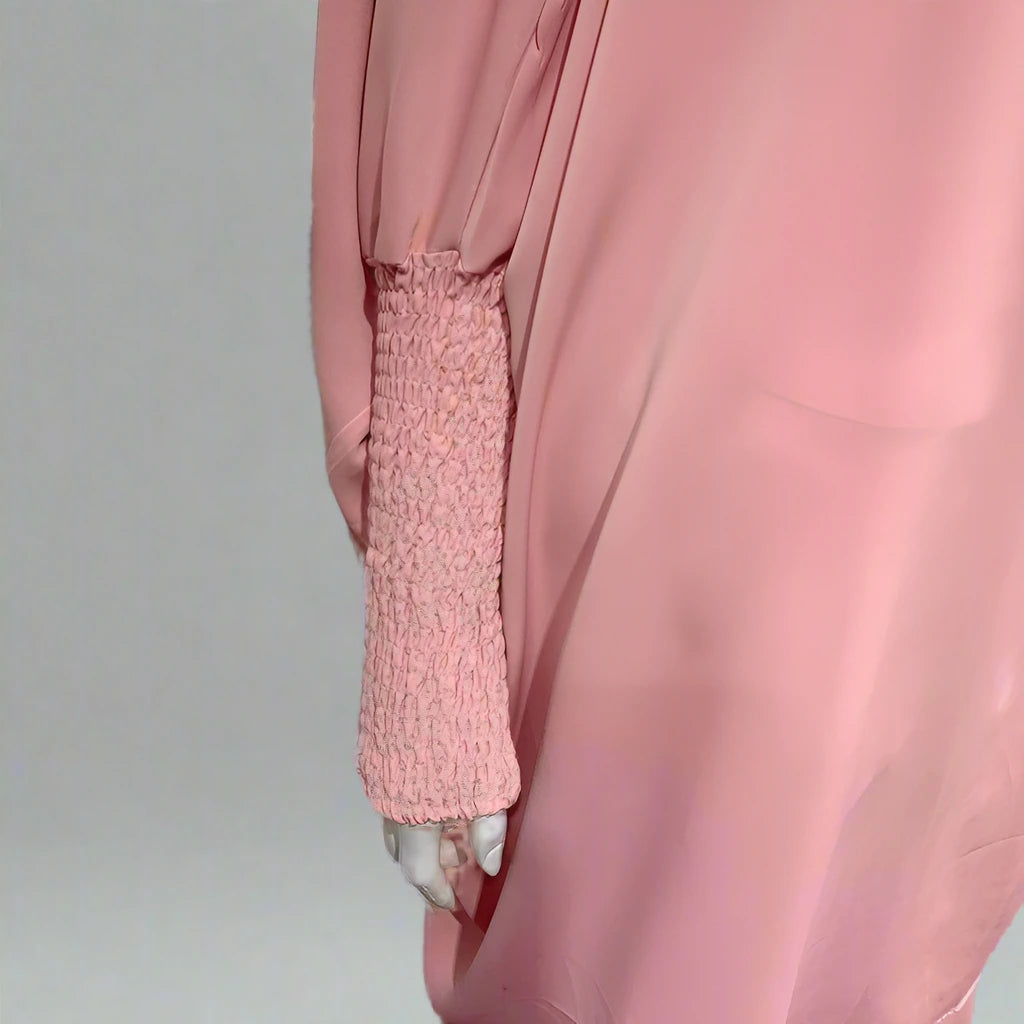 Arab Women's Haji Prayer Dress Abaya Overhead 2-Piece Set - Robe and Skirt for Islamic Worship & Modest Fashion | Perfect for Prayer, Mosque, and Special Occasions