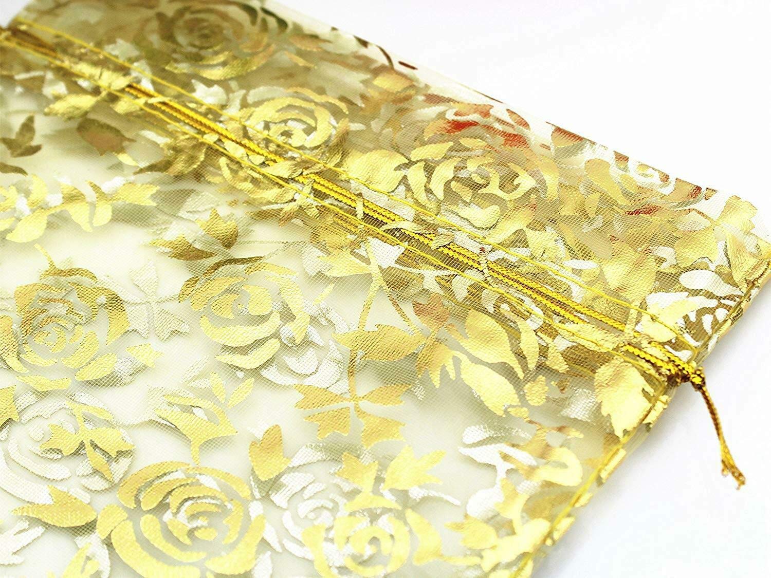 50 Pack Sheer Coral Organza Gift Bags - Elegant Jewelry Pouches for Wedding Favors, Party Decorations & Special Occasions - Perfect for Bridal Showers, Baby Showers & Birthday Celebrations