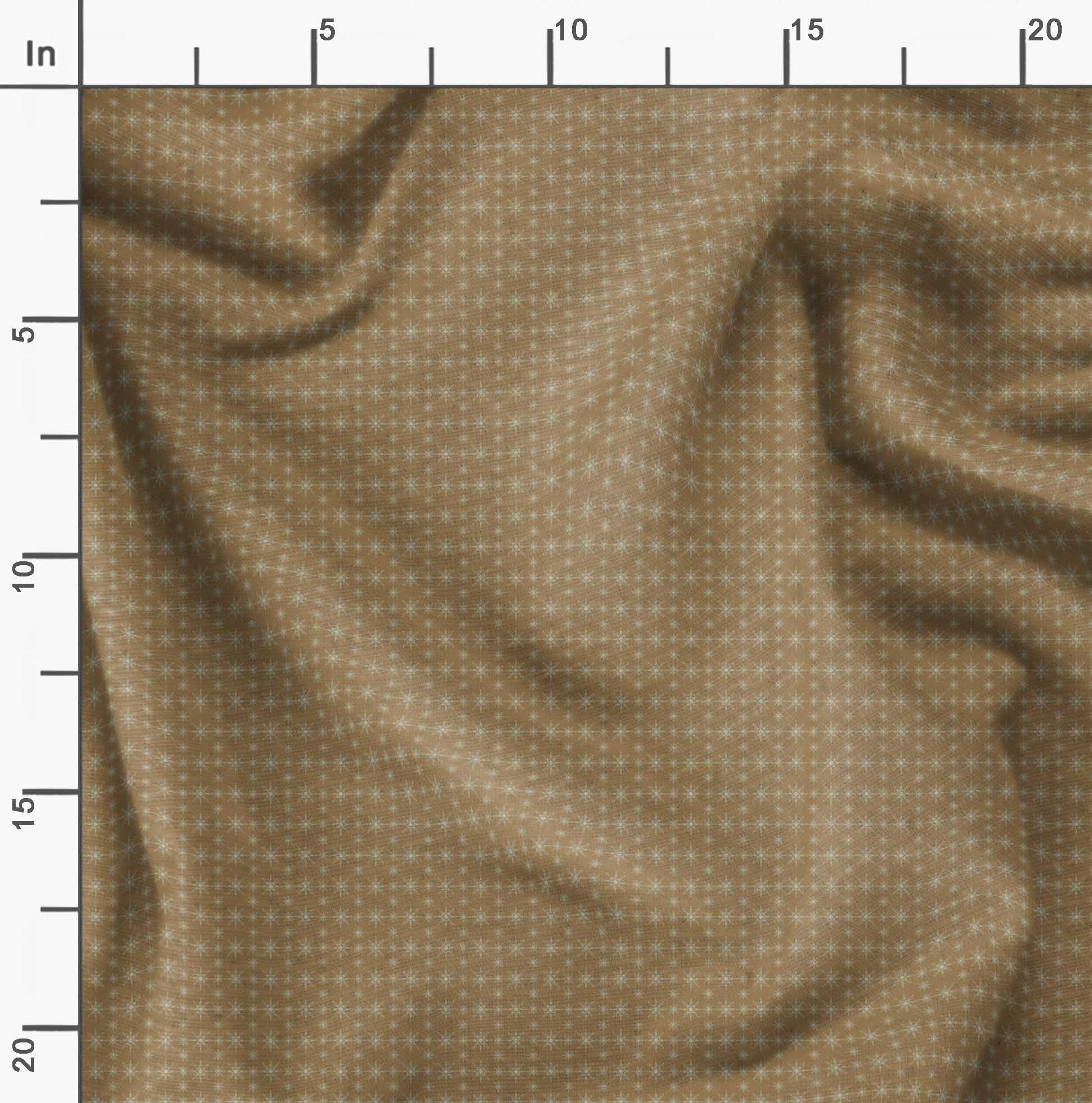 Soimoi Moss Georgette Brown Fabric by The Yard - 42 Inch Wide Geometric Star Printed Fabric for Dresses, Curtains & DIY Crafts - Cosmic Bohemian Style Material