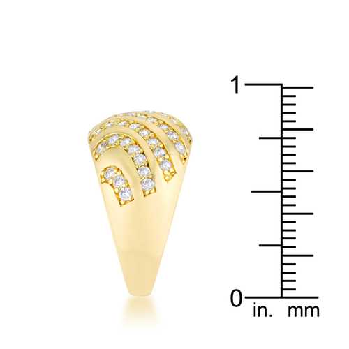 0.95ct CZ 14k Gold Contemporary Dome Ring for Women - Elegant Cubic Zirconia Engagement & Wedding Band - Perfect for Anniversary, Valentine's Day & Special Occasions