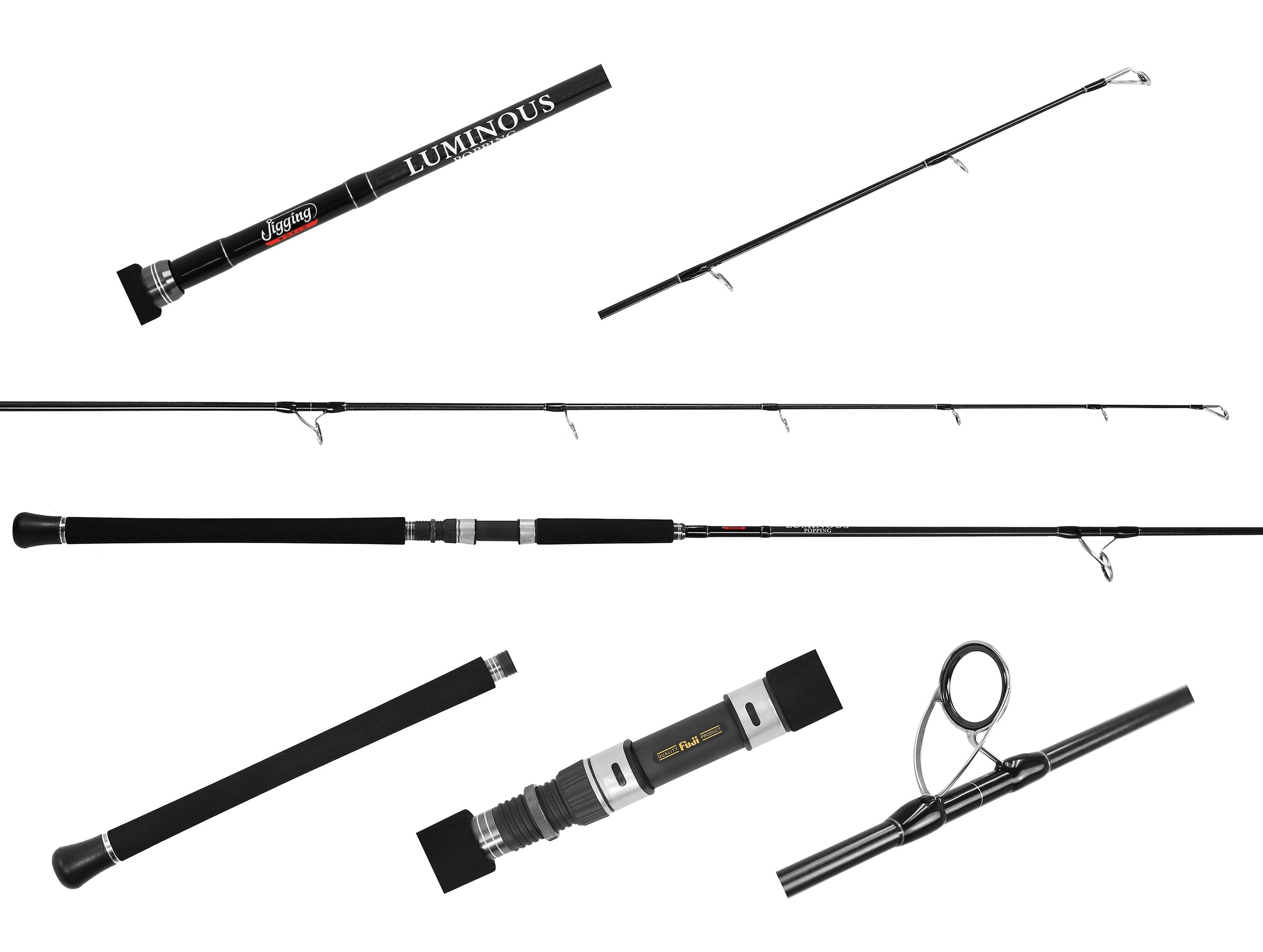 Jigging World Luminous Popping Spinning Rod - High Performance Saltwater Fishing Rod with Glow-in-the-Dark Technology for Night Fishing and Offshore Angling