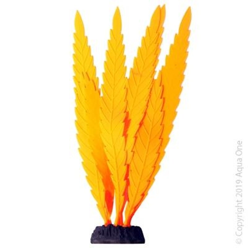 Aqua One Flexiscape Large Indica Fern Orange 25cm - Artificial Aquarium Plant for Fish Tank Decoration | Perfect for Freshwater & Tropical Aquariums, Terrariums & Home Decor