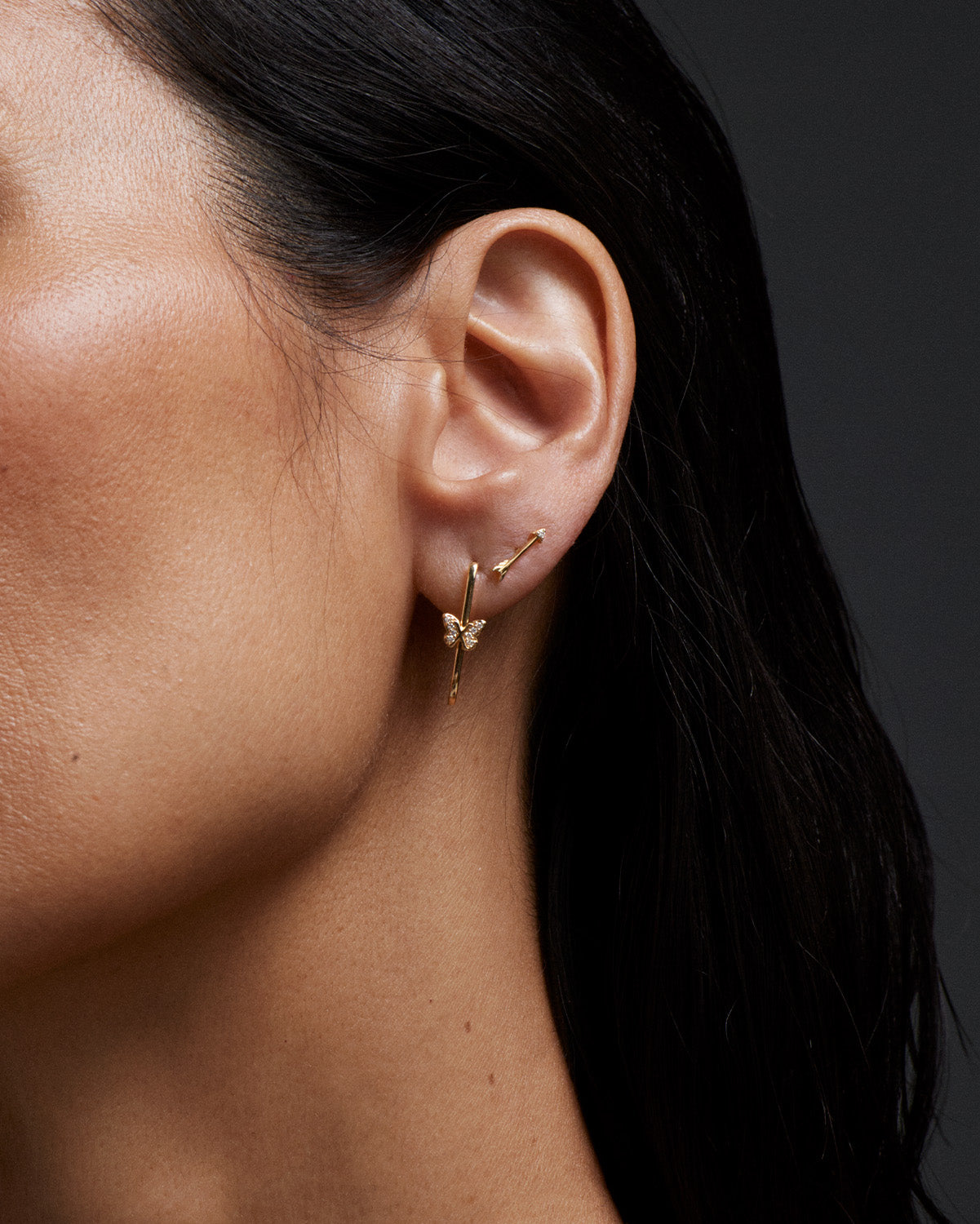 Butterfly Pave Fob Earrings - Elegant Crystal Drop Earrings for Women | Perfect for Parties, Weddings & Special Occasions