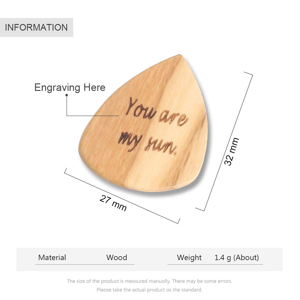 Custom Engraved Wooden Guitar Picks - Personalized Music Gift for Guitarists (Son, Dad, Husband, Boyfriend) - 1pc Handmade Olive Wood Pick Holder with Custom Message - Perfect for Performances, Practice & Special Occasions