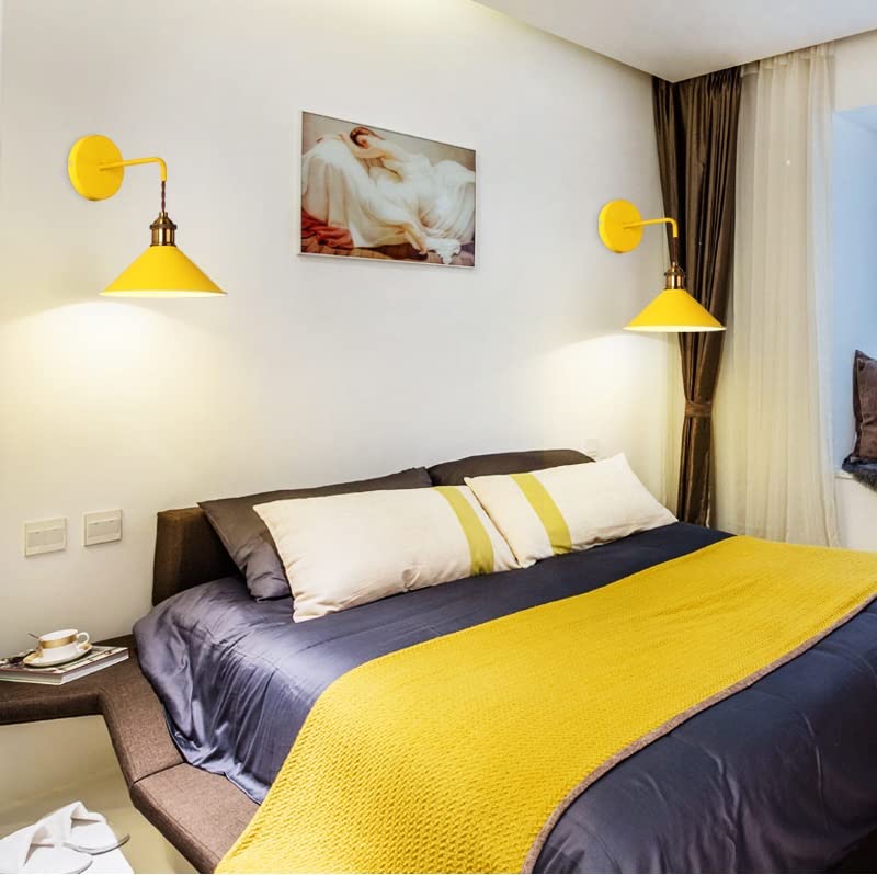 LSR Modern Wall Sconces Lighting - Battery Operated LED Lights Set of 2 with Remote Control, Dimmable Indoor Hanging Fixtures for Bedroom, Living Room & Reading Nook - Warm Yellow Light for Cozy Ambience
