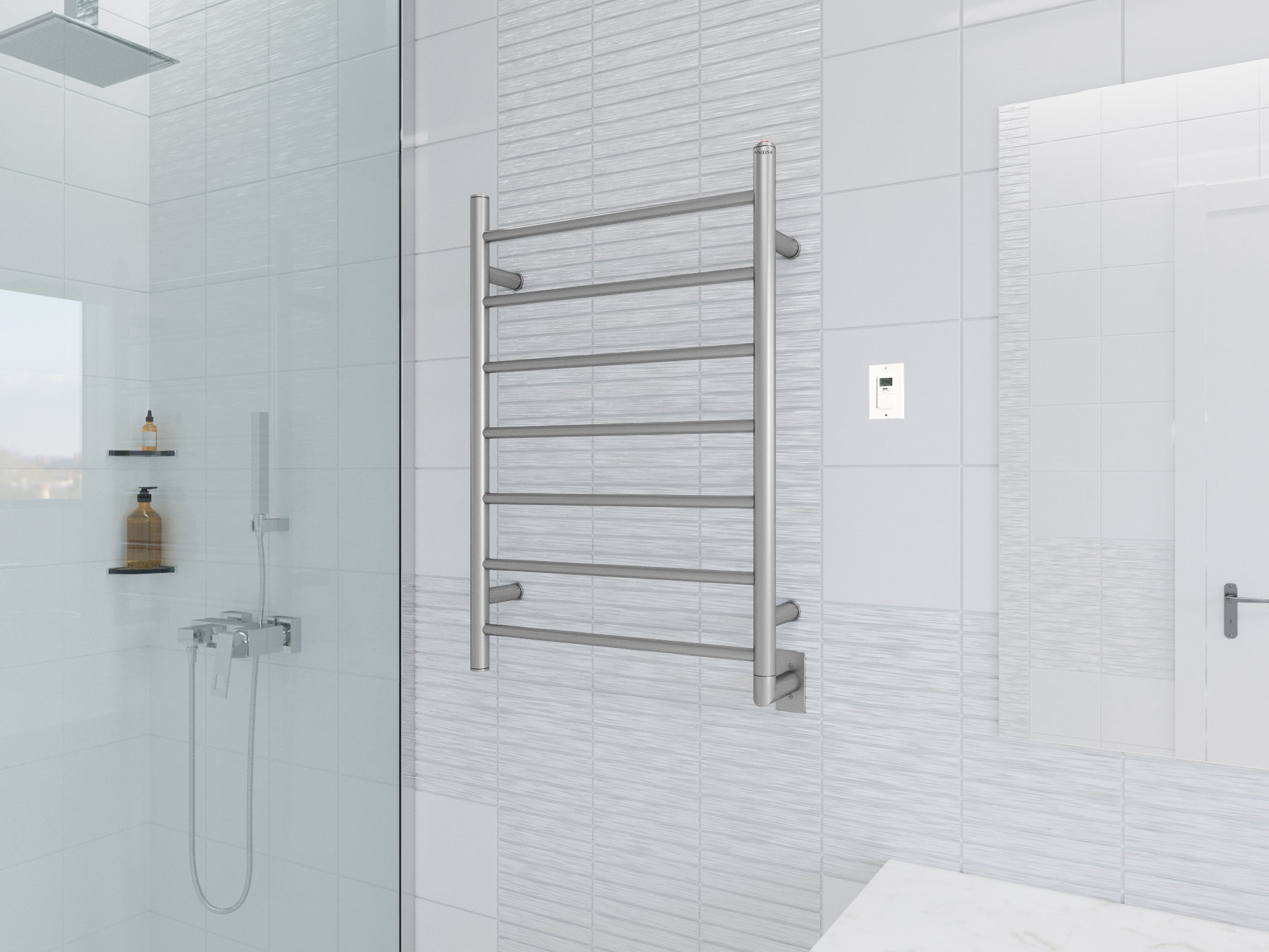 31-inch Brushed Stainless Steel Hardwired Electric Towel Warmer & Drying Rack with Timer - Fast Heating Bathroom Accessory for Spa, Hotel & Luxury Home Use