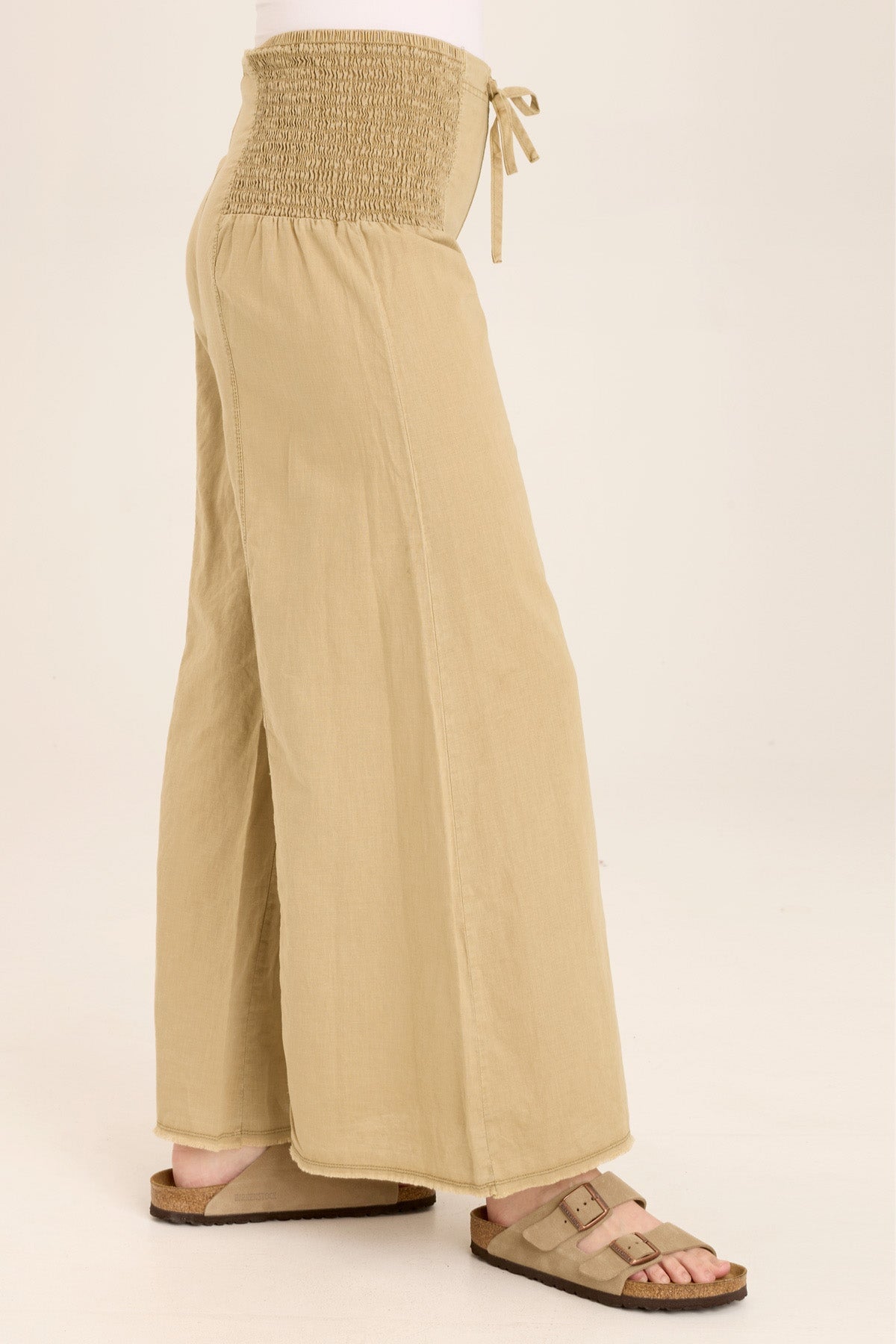 Kaj Wide Leg Cotton Linen Flare Pants for Women - Comfortable High Waisted Boho Trousers for Casual Wear, Summer Outfits & Beach Vacations