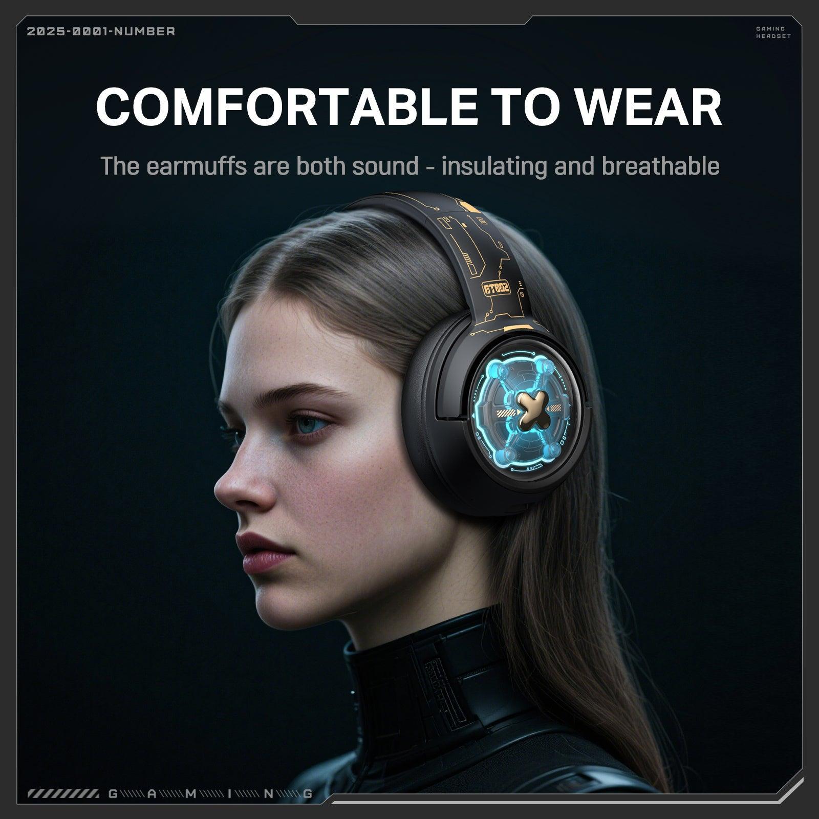ONIKUMA GT802 Wireless Gaming Headset with Tri-Mode Connectivity (2.4GHz/Bluetooth/Wired), RGB Lighting, 1000mAh Battery - Perfect for PC, PS5, Xbox & Mobile Gaming