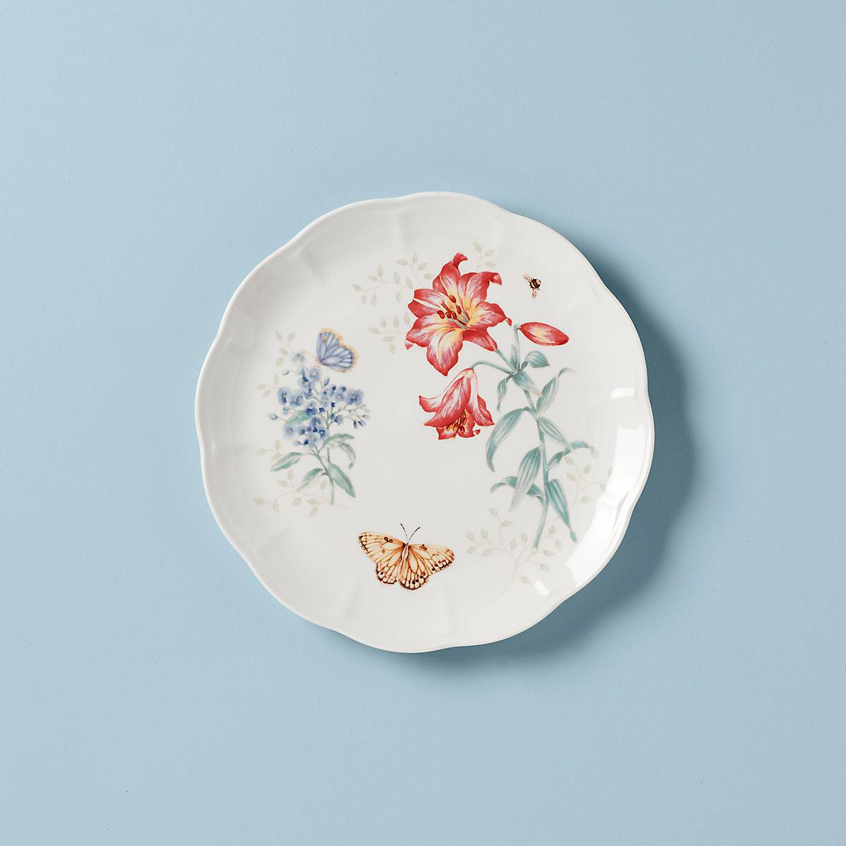 Butterfly Meadow Fritillary Dinner Plate - Elegant Floral Design Porcelain Plate for Dining, Home Decor & Special Occasions - Perfect for Dinner Parties, Weddings & Gift Giving