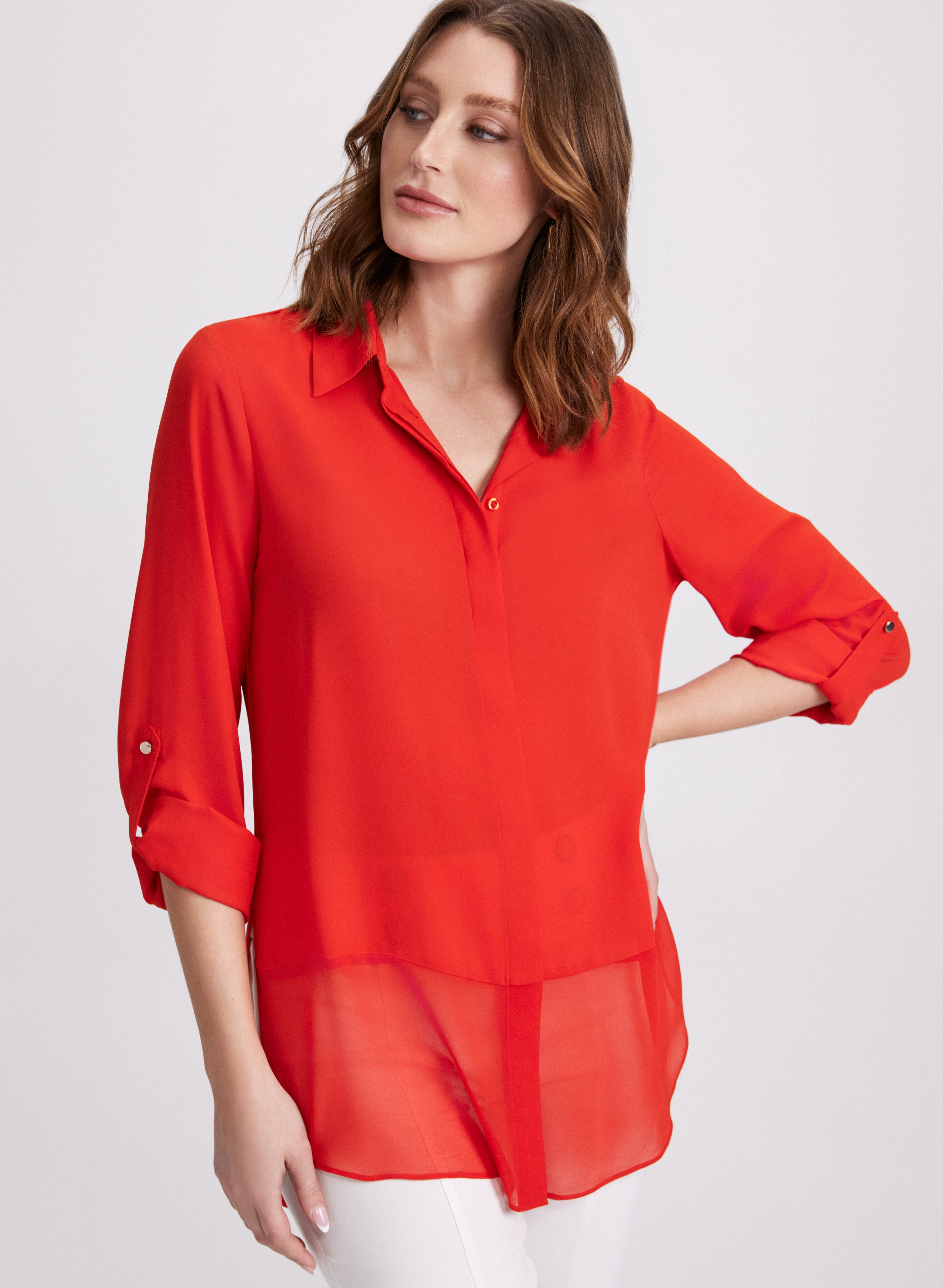 Stylish Button Down Tunic Blouse for Women - Comfortable Casual & Office Wear - Perfect for Work, Dates & Everyday Outfits