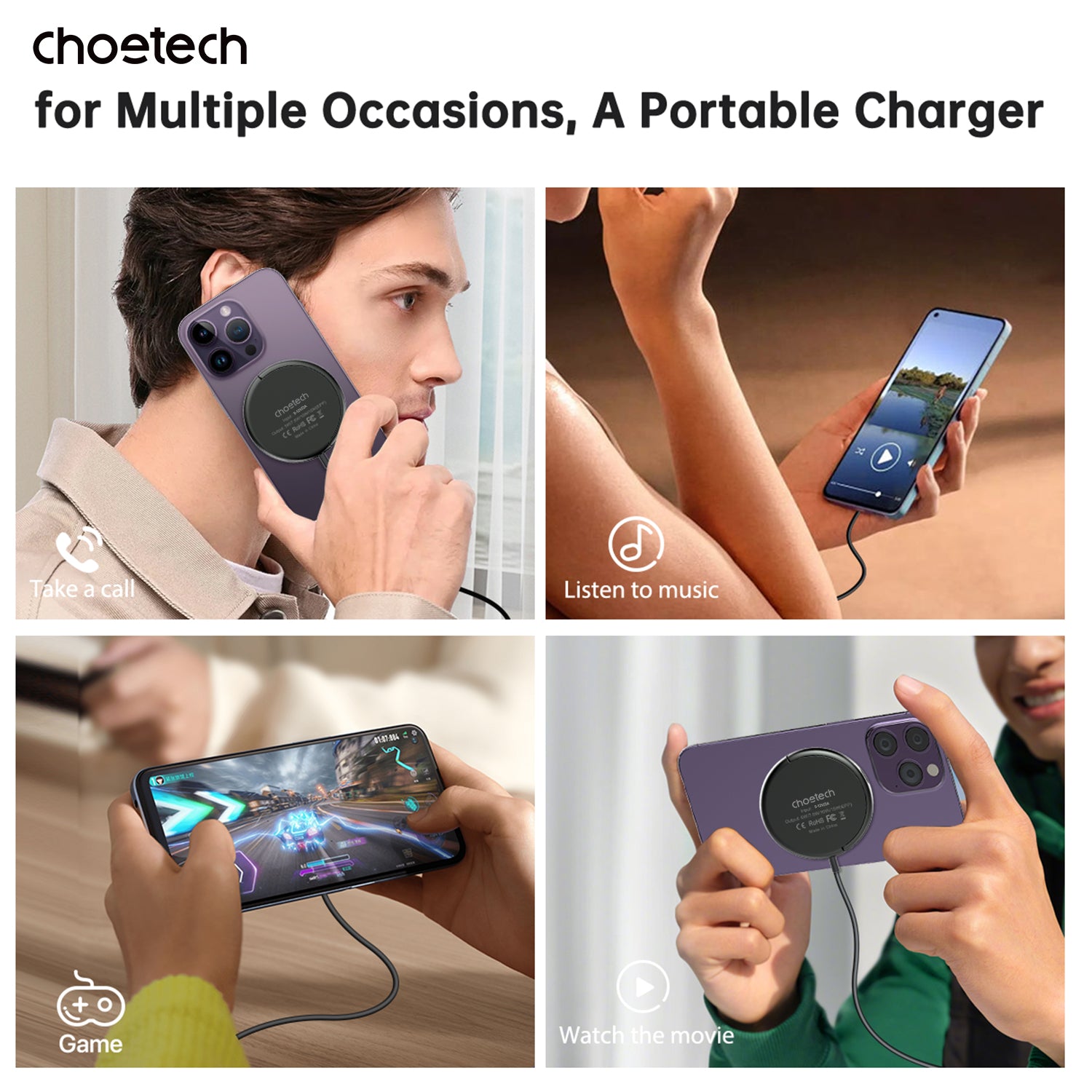 CHOETECH Magnetic Wireless Charging Stand T697 F | 5 Mode Fast Charging Pad | Foldable Phone Stand | Secure Magnetic Alignment for iPhone & Android | Perfect for Home, Office & Travel