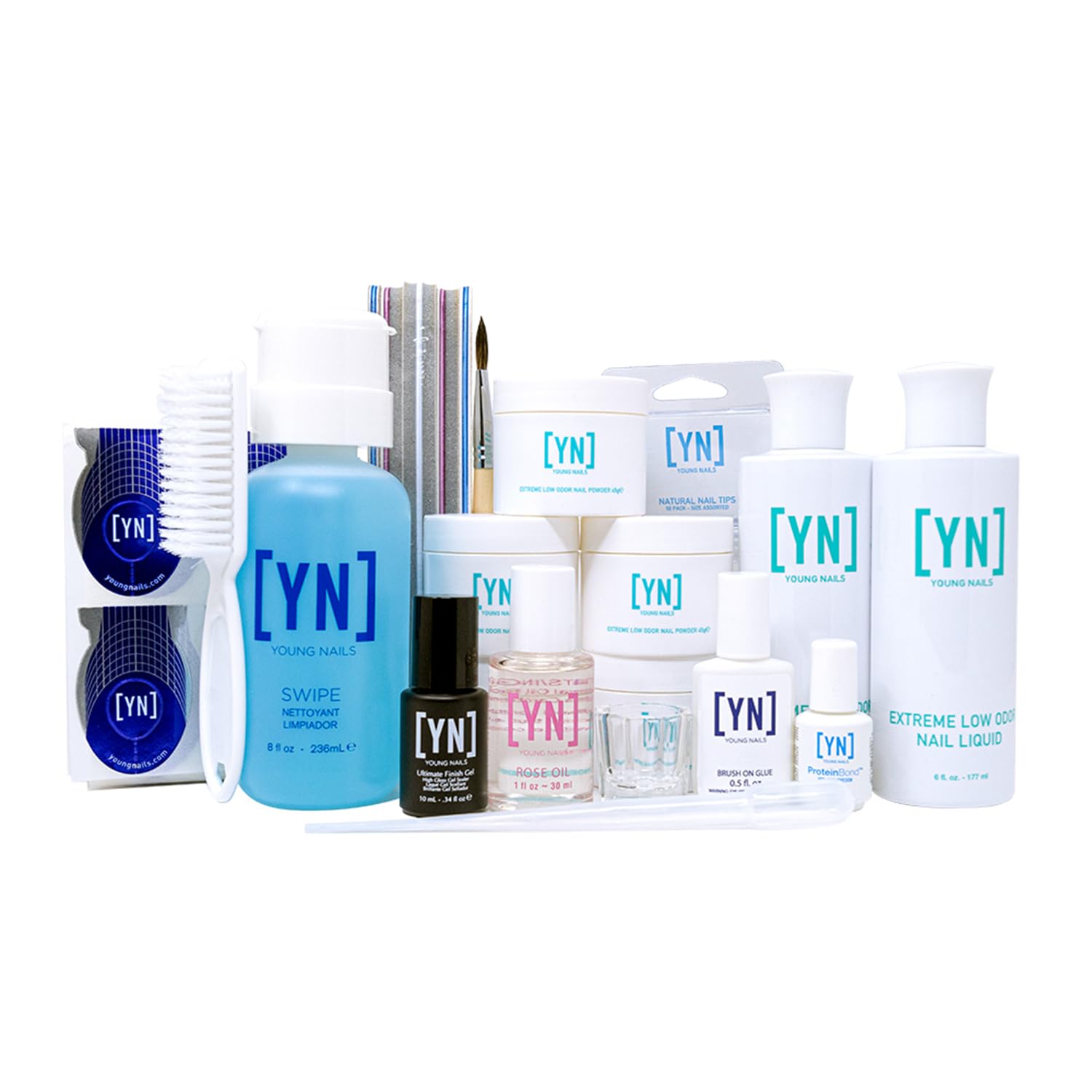 Young Nails Professional Manicure Kit - Complete Starter Set for Beginners & Nail Technicians | Includes Essential Tools for Salon-Quality Nails at Home | Perfect for DIY Nail Art, Gel Polish Application & Professional Manicures