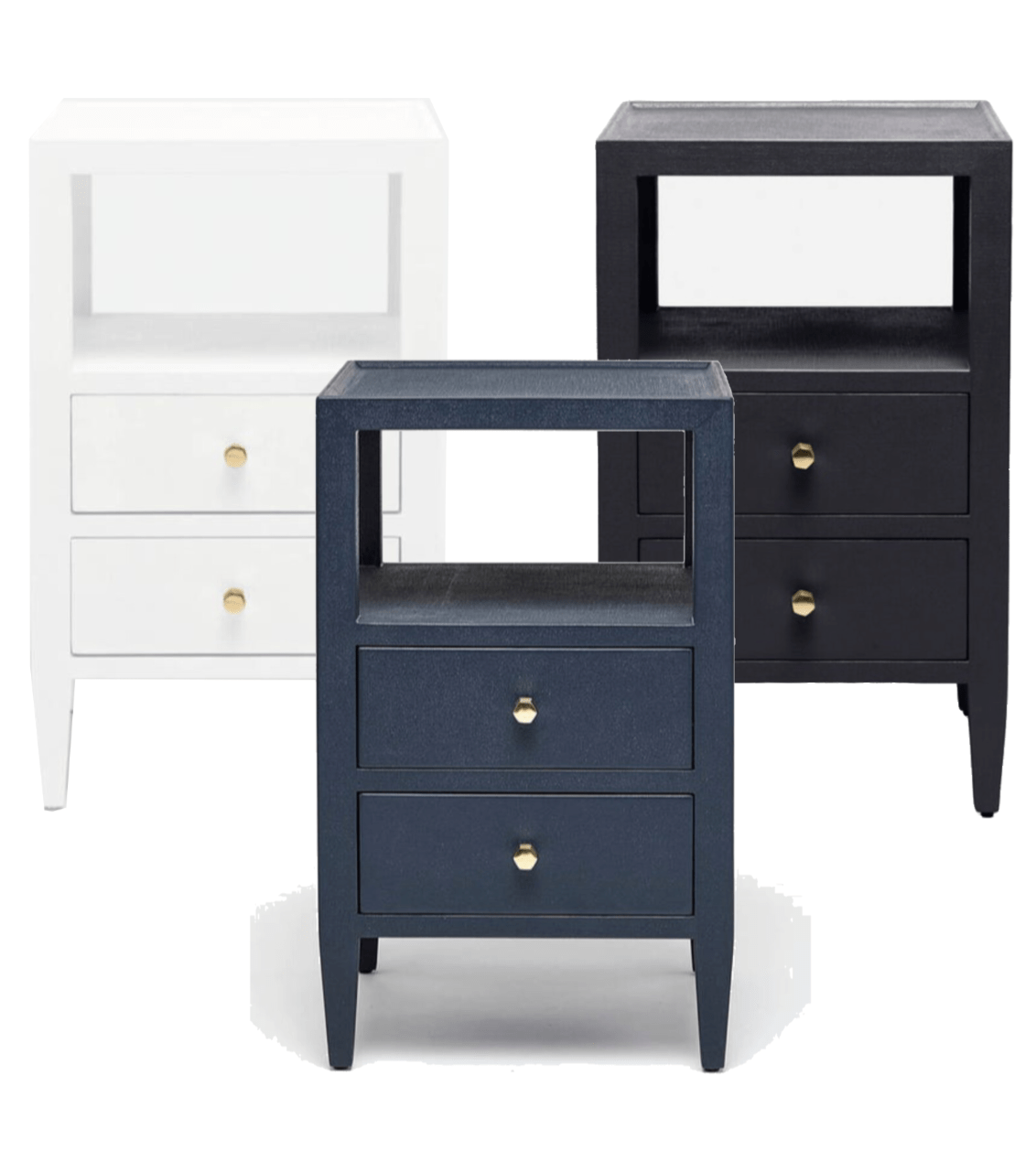 Trinidad Belgian Linen 18-Inch Bedside Table - 3 Colors & 2 Height Options for Bedroom Nightstand or Living Room End Table
