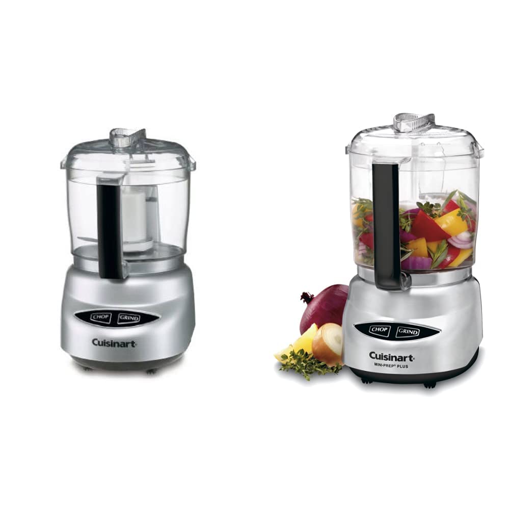 Cuisinart DLC-2ABC Mini Prep Plus 4-Cup Food Processor - Brushed Chrome & Stainless Steel - Compact Kitchen Appliance for Chopping, Grinding & Pureeing - Perfect for Small Batch Cooking, Meal Prep & Baby Food Making