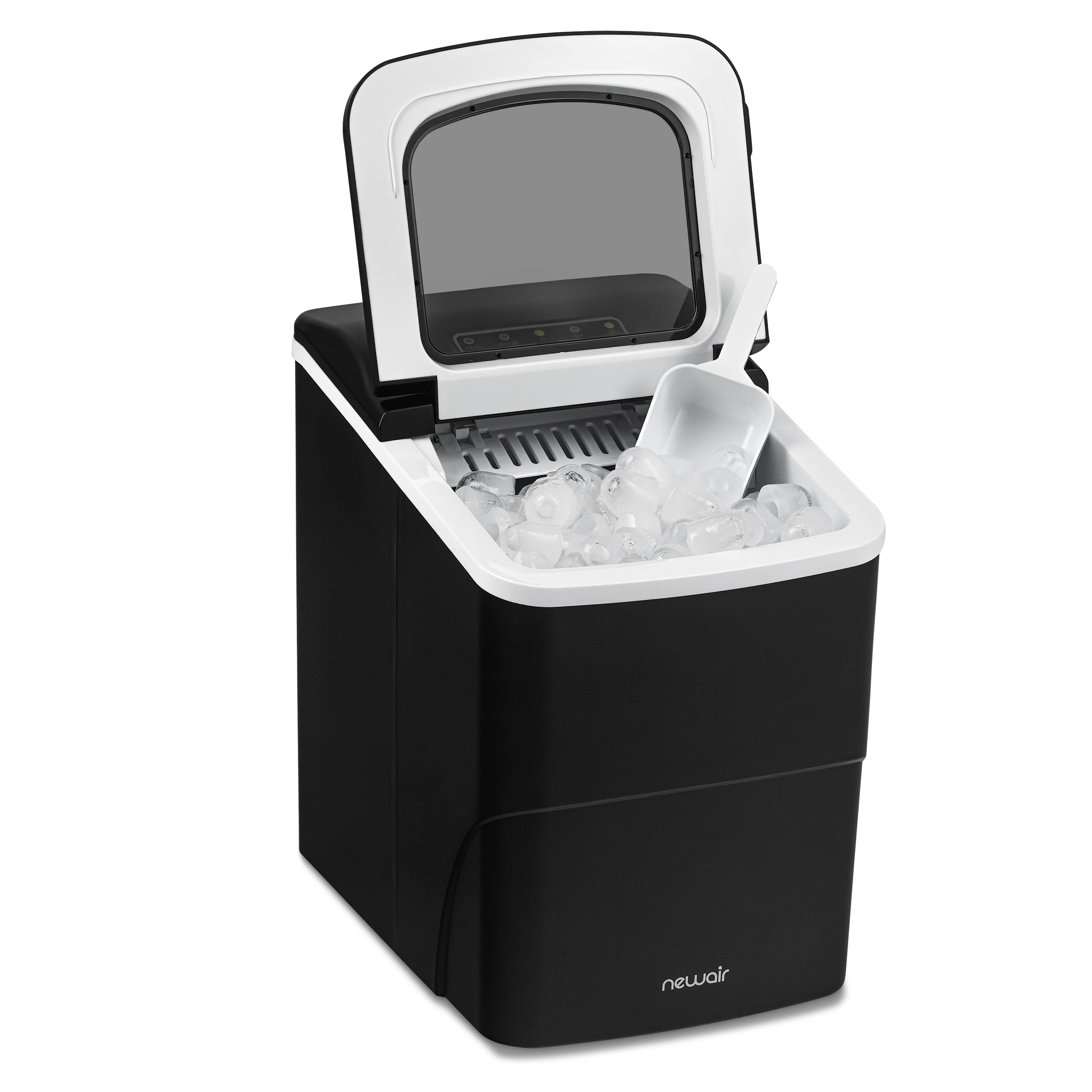 Newair 26 lbs. Countertop Bullet Ice Maker - Portable Ice Machine in Matte Black with Intuitive Controls | Large & Small Ice Size Options | Easy to Clean BPA-Free Parts | Perfect for Cocktails, Whiskey, Soda & Beverages | Ideal for Home Bars, Parties & Office Use