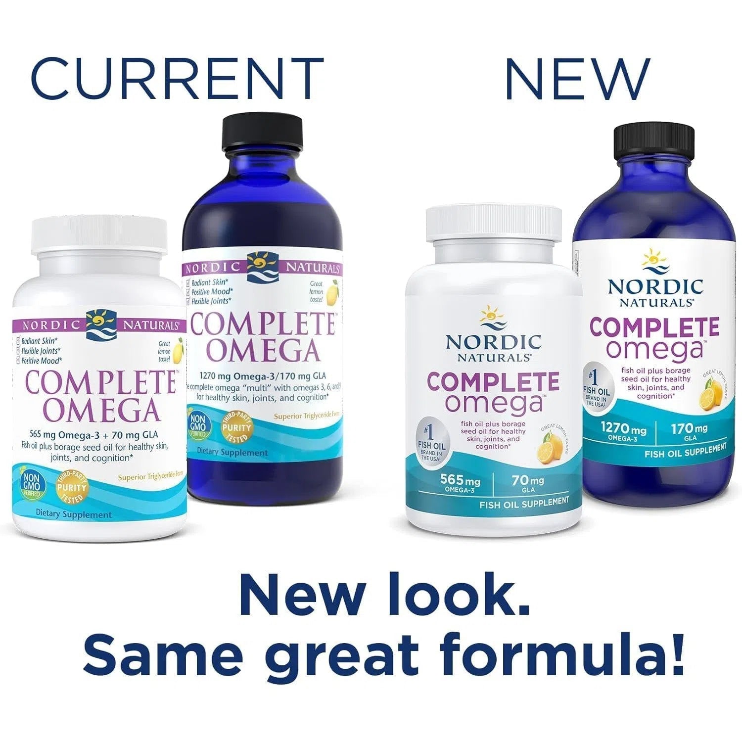 Nordic Naturals Complete Omega-3 Fish Oil Supplement - 180 Softgels for Heart, Brain & Joint Health - Supports Immune System & Healthy Skin - Perfect for Adults & Active Lifestyles