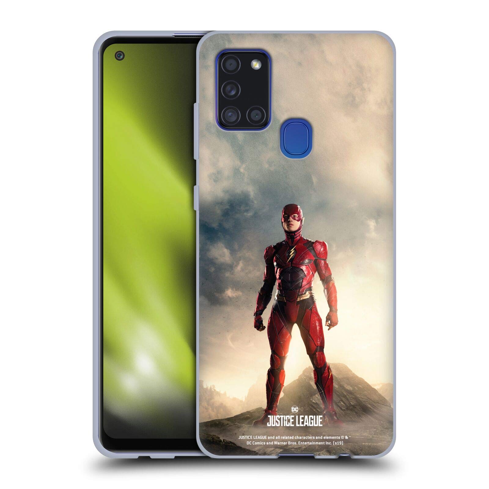 Justice League Movie The Flash Character Poster Soft Gel Case for Samsung Galaxy A21s (2020) - Officially Licensed Durable Phone Cover by Head Case Designs for Daily Protection & Superhero Style