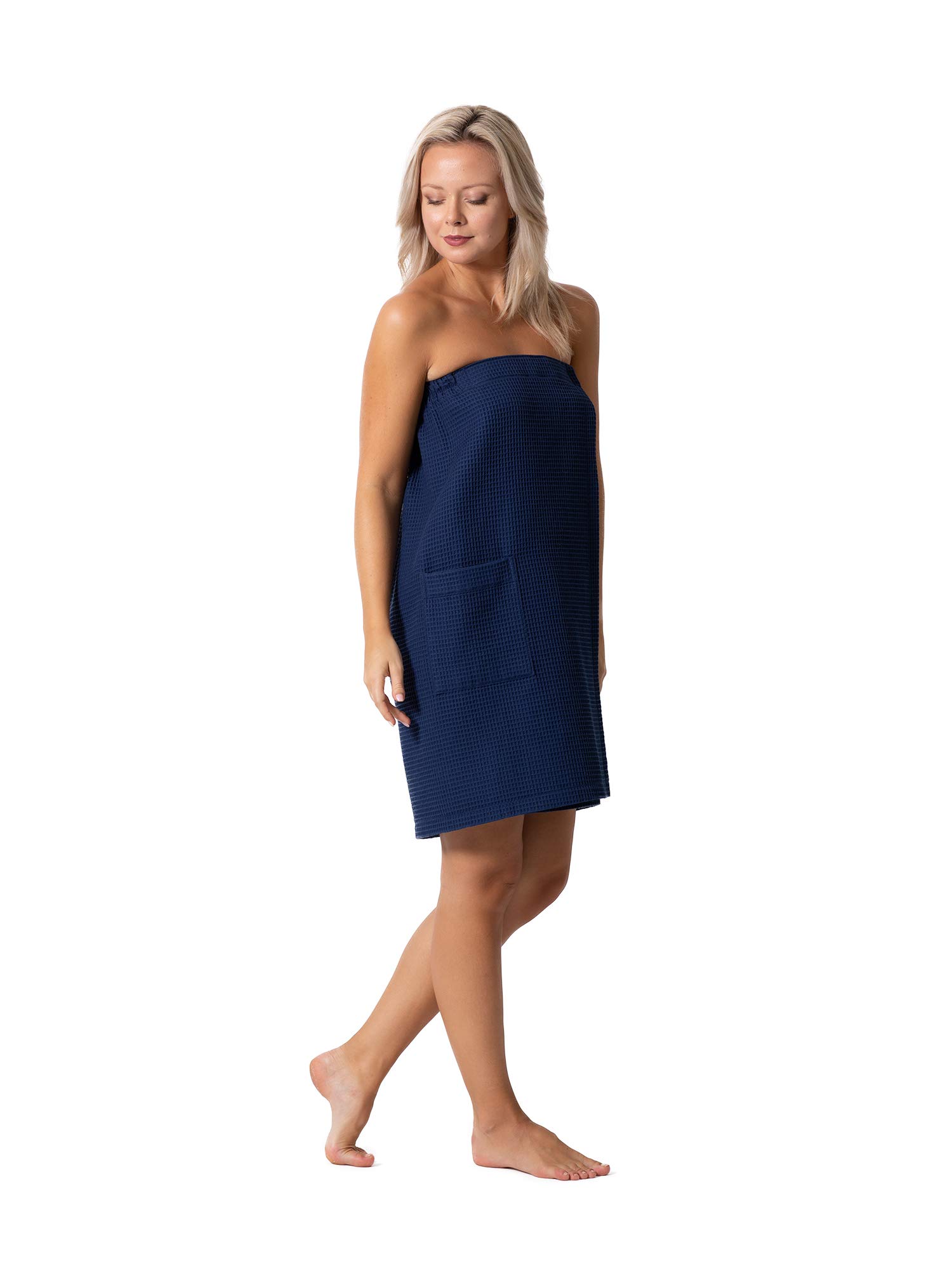 Quick Dry Lightweight Waffle Spa Robe for Women - Adjustable Belt & Elastic Top - Soft Bathrobe for Home, Pool & Resort Relaxation