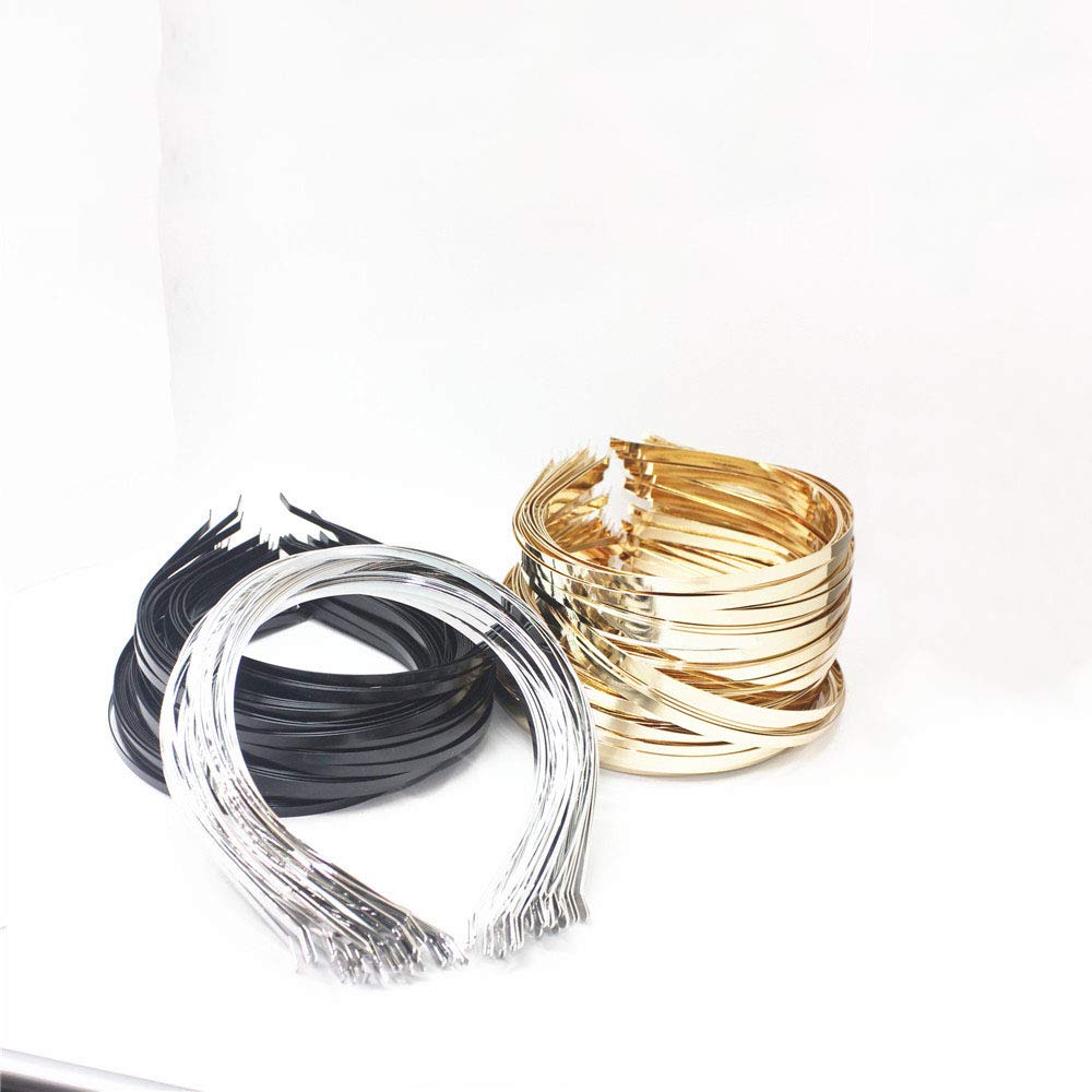 Onwon 12-Piece Silver Tone Smooth Metal Headbands - 3mm DIY Tiara Base, Blank Hairband for Crafting & Costume Accessories | Perfect for Weddings, Parties & Cosplay