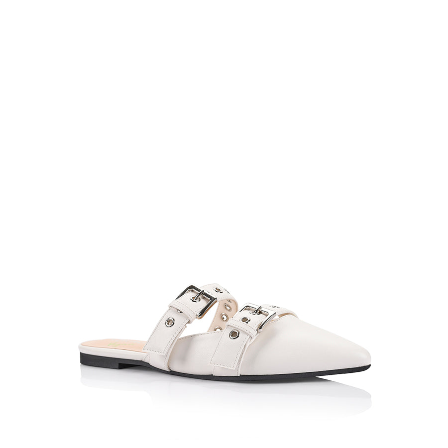 Indianna Pointed Toe Ballet Flats for Women - Chalk White | Comfortable & Stylish Shoes for Office, Casual Wear & Special Occasions