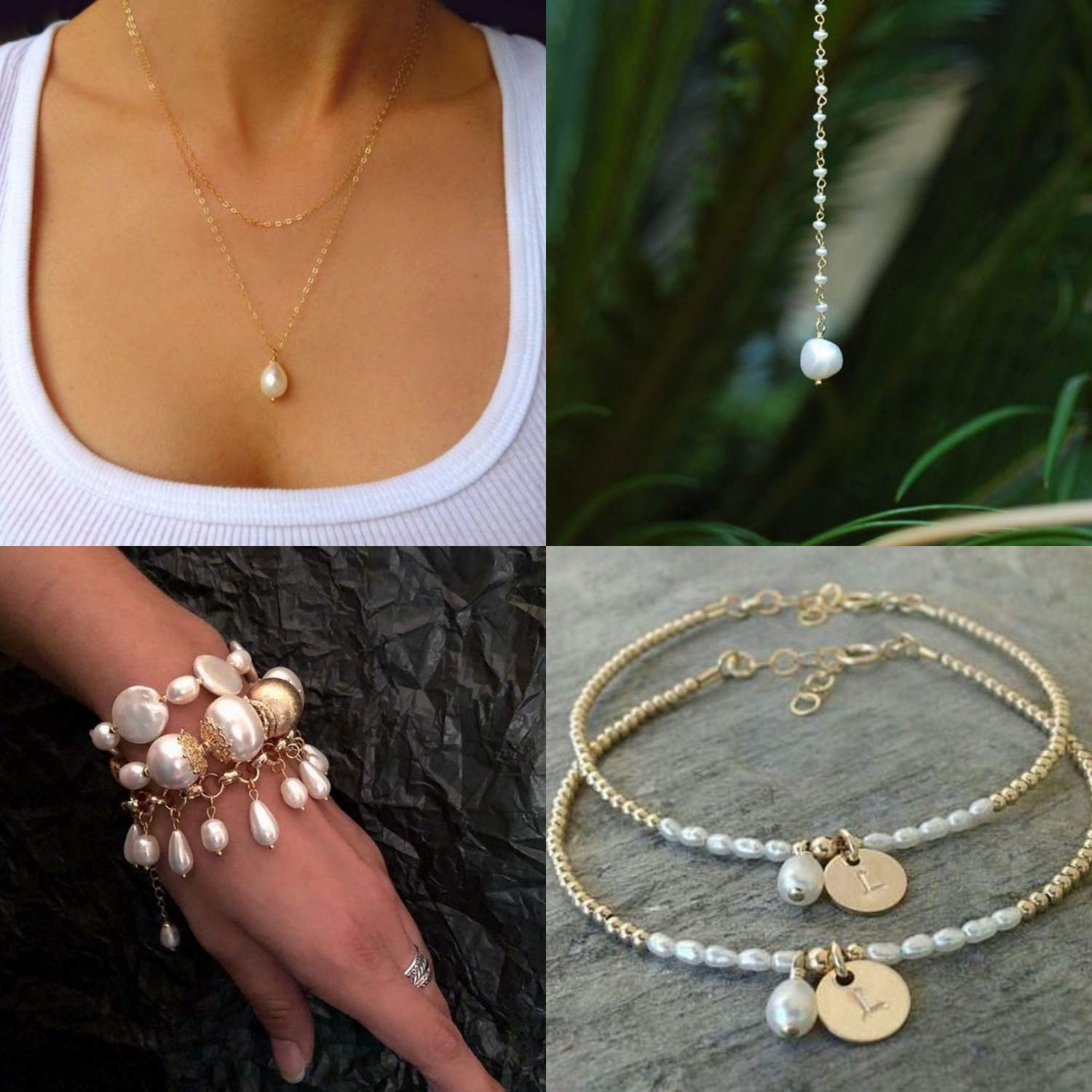 6Pcs Natural Freshwater Baroque Pearl Charms - Irregular White Pearls for DIY Necklace, Bracelet & Earring Jewelry Making - Perfect for Crafting, Gifts & Boho Style Accessories