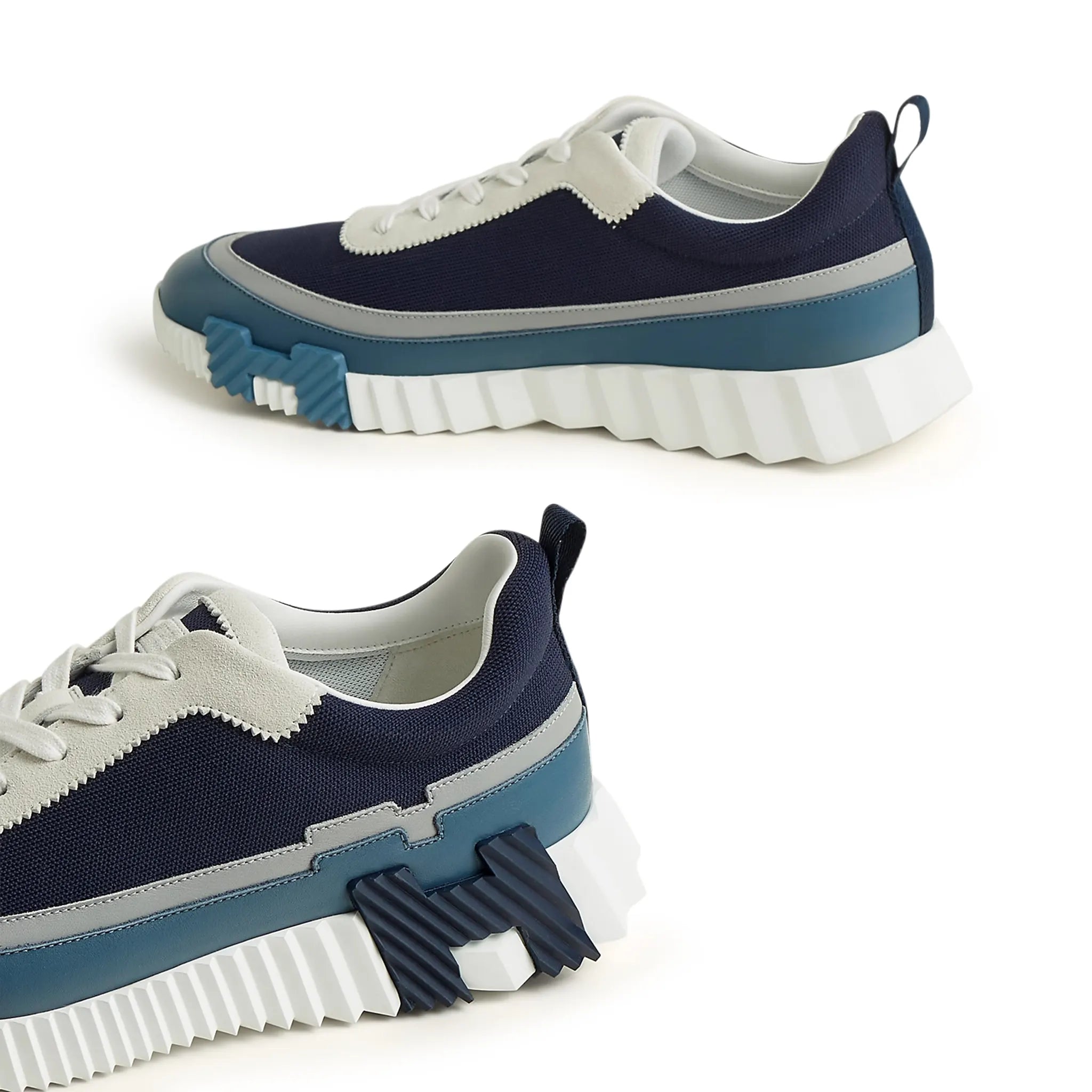 Hermès Paris Bouncing Sneaker - Blue Grey White Luxury Casual Shoes for Men & Women | Perfect for Streetwear, Office & Travel Outfits